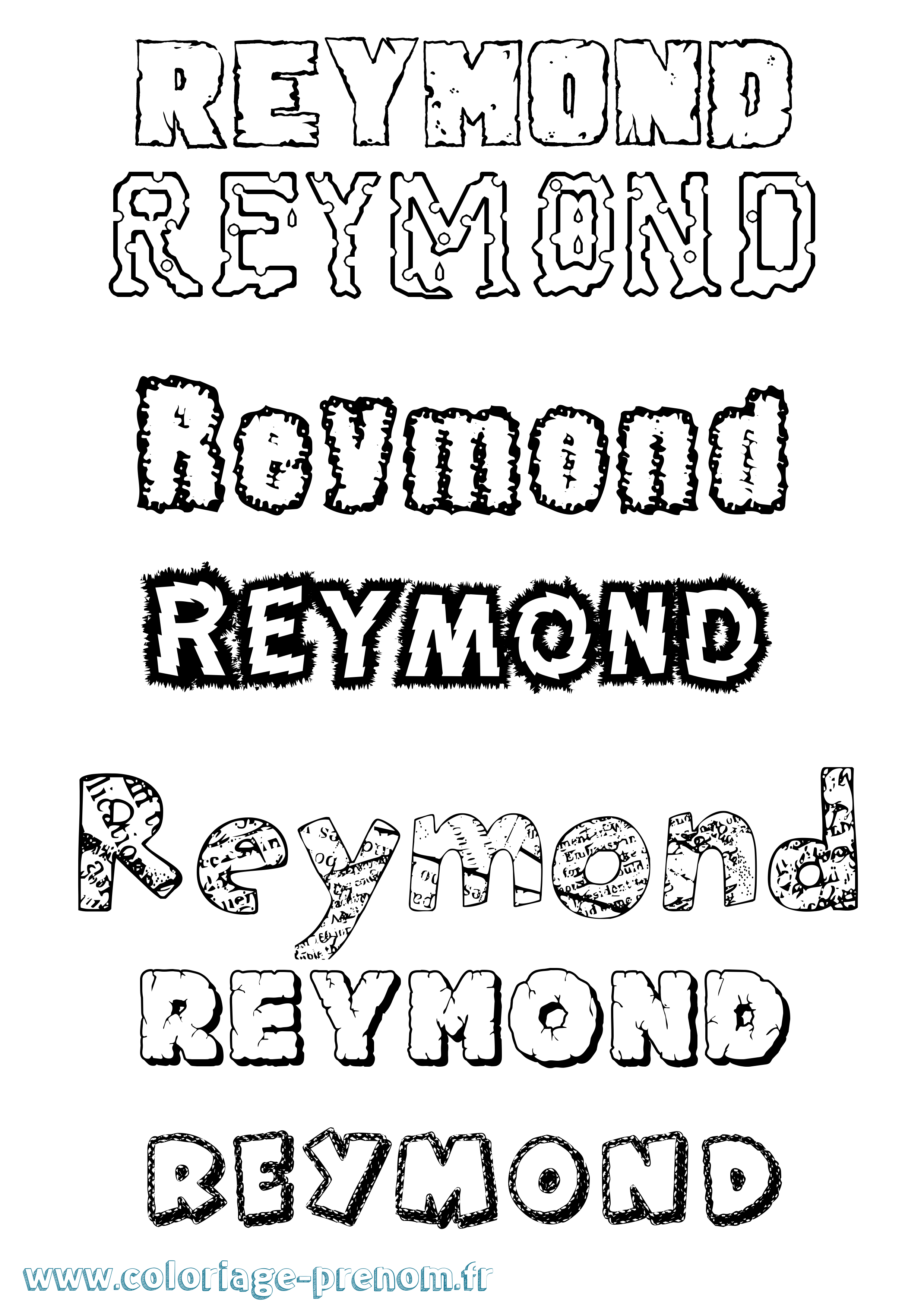Coloriage Reymond Destructuré Coloriage prénom Reymond Destructuré