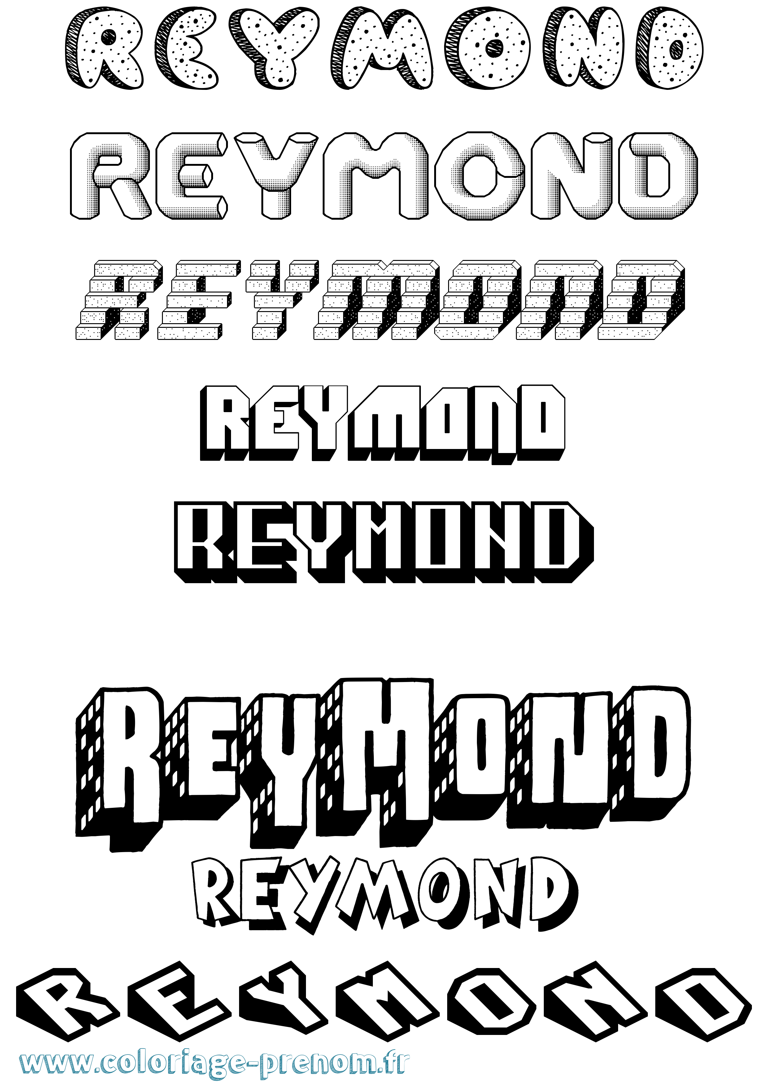Coloriage Reymond Effet 3D Coloriage prénom Reymond Effet 3D