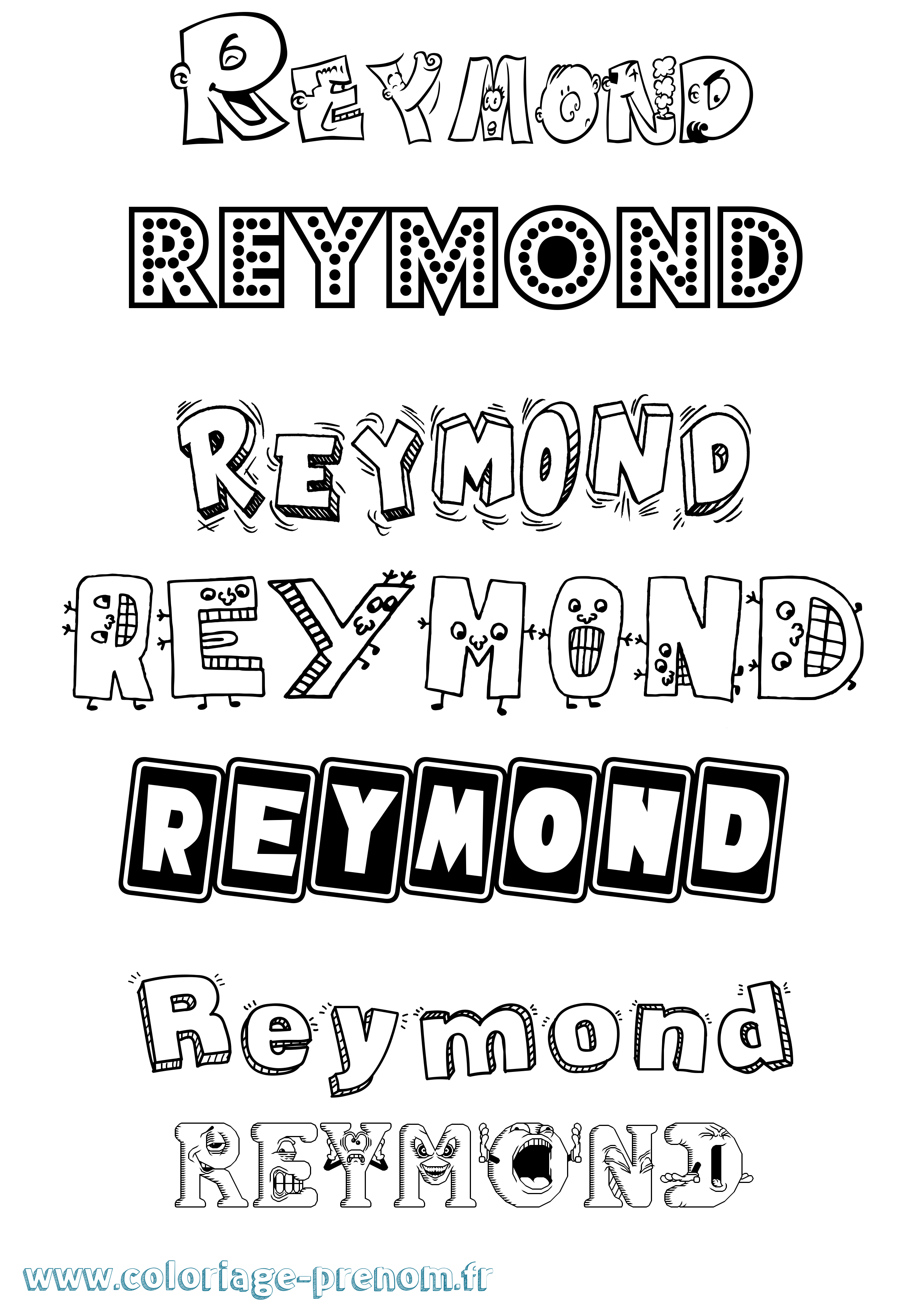 Coloriage Reymond Fun Coloriage prénom Reymond Fun