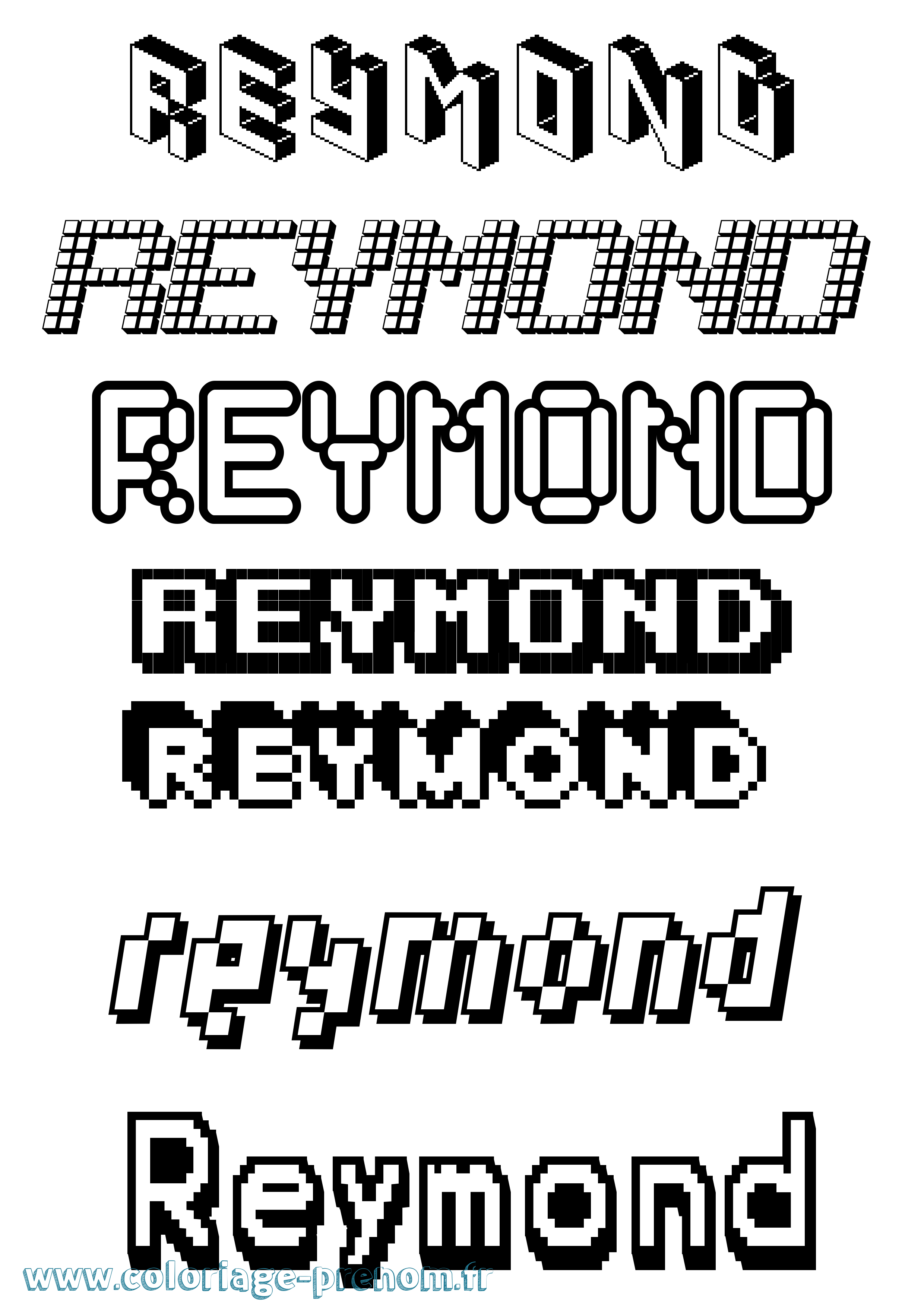 Coloriage Reymond Pixel Coloriage prénom Reymond Pixel