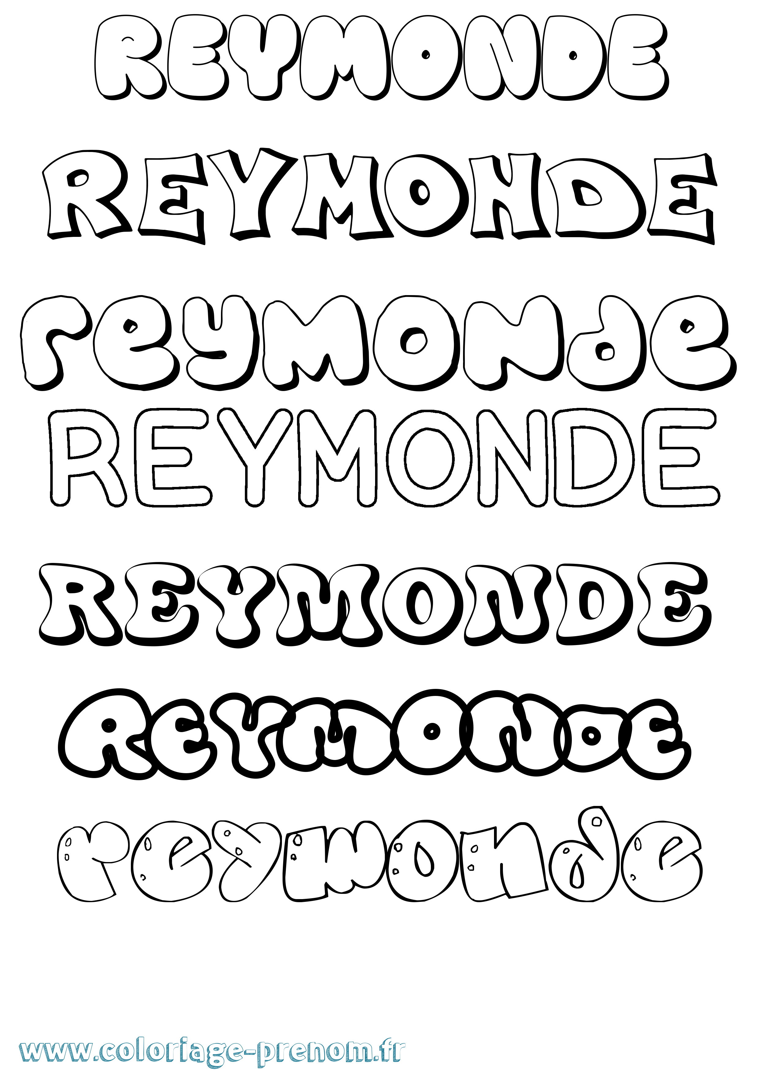 Coloriage Reymonde Bubble Coloriage prénom Reymonde Bubble