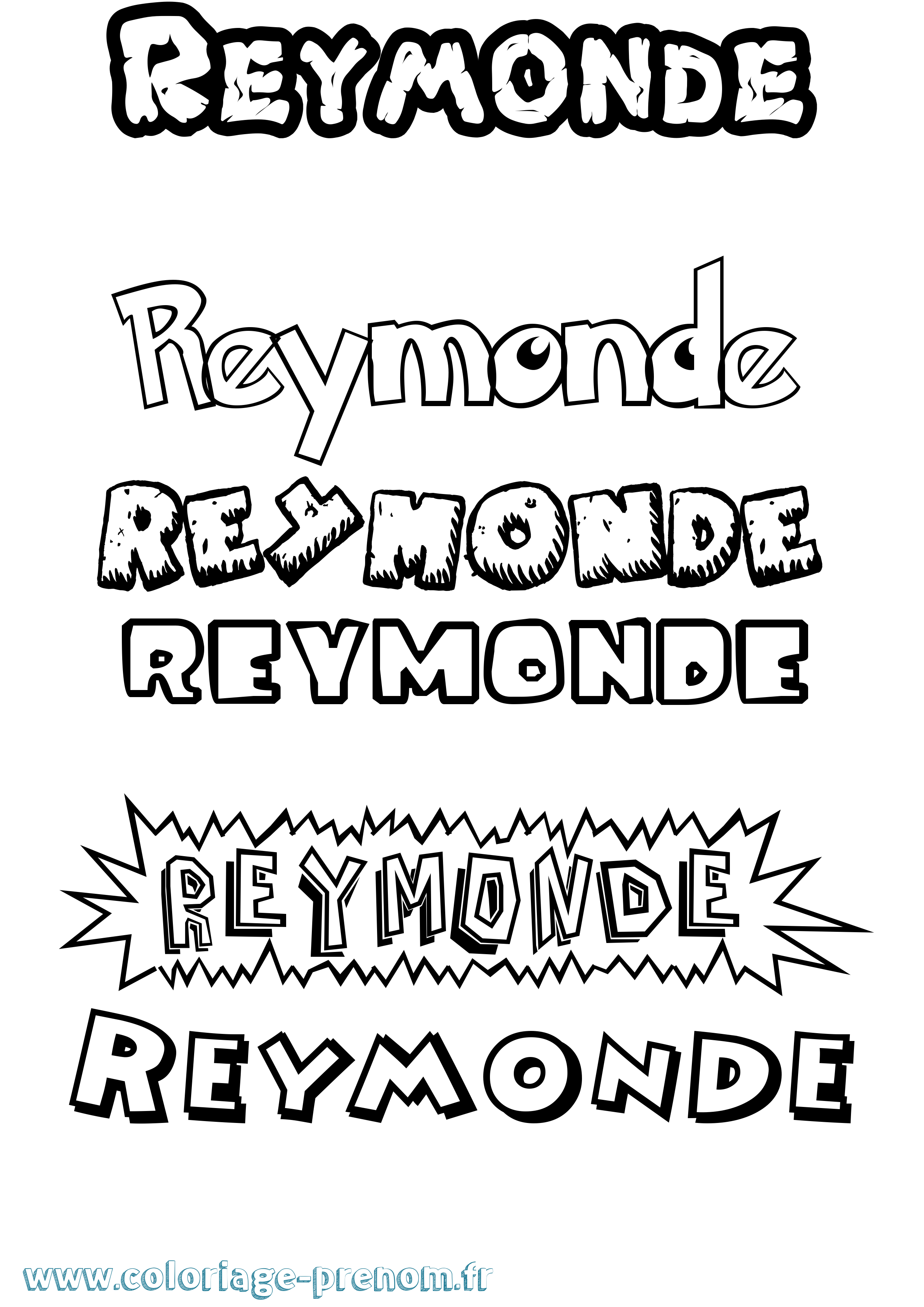 Coloriage Reymonde Dessin Animé Coloriage prénom Reymonde Dessin Animé