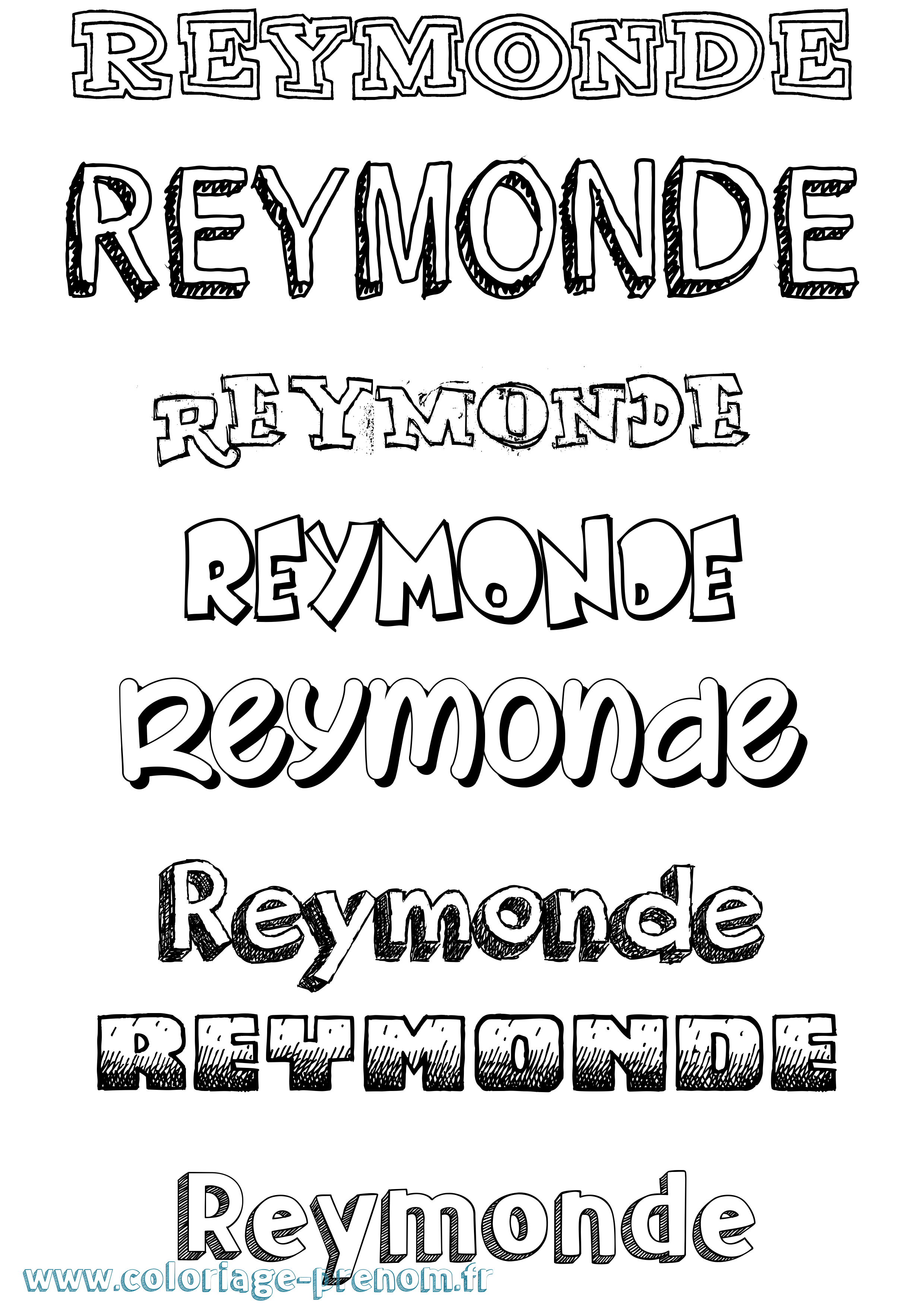 Coloriage Reymonde Dessiné Coloriage prénom Reymonde Dessiné