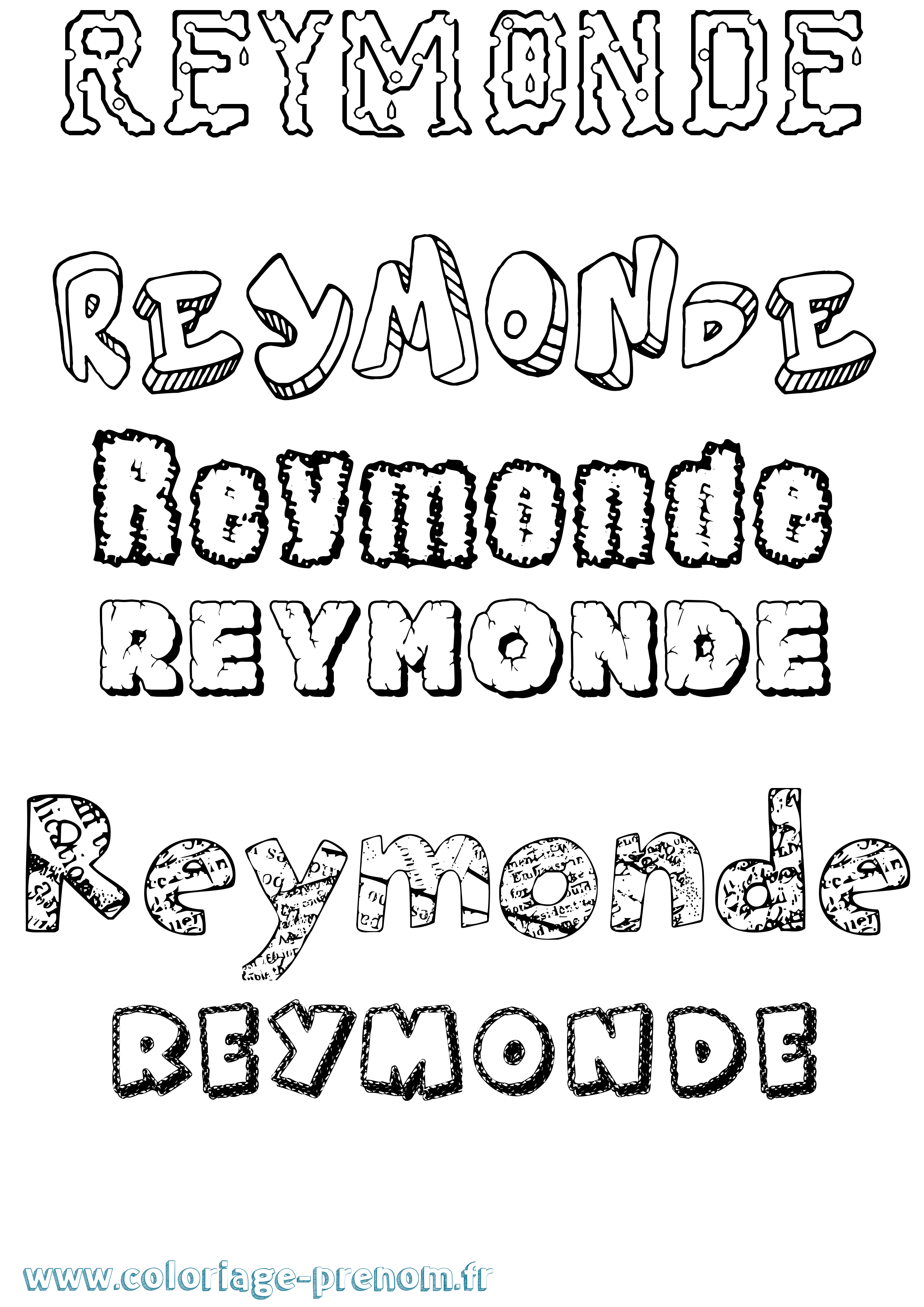 Coloriage Reymonde Destructuré Coloriage prénom Reymonde Destructuré