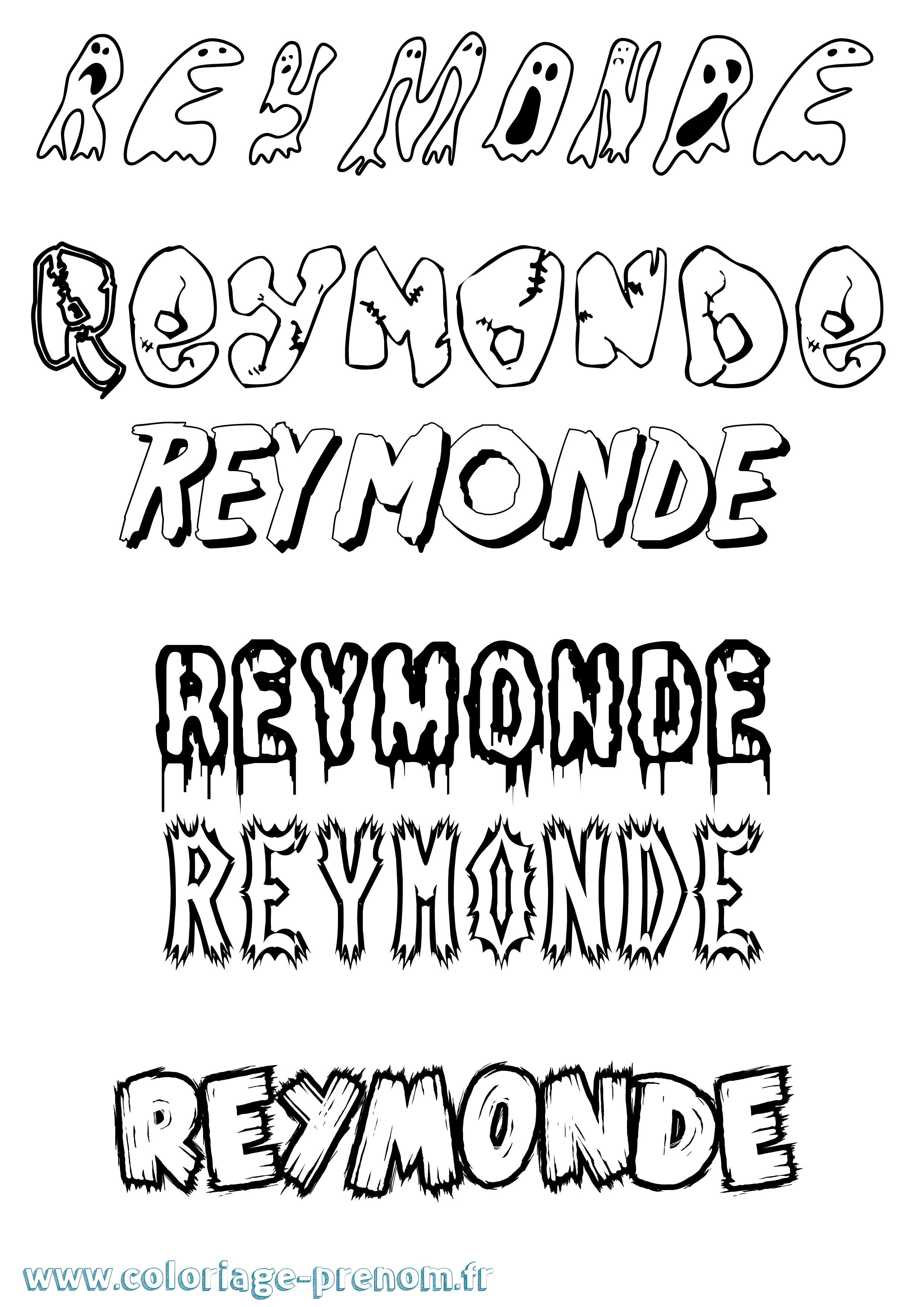 Coloriage Reymonde Frisson Coloriage prénom Reymonde Frisson