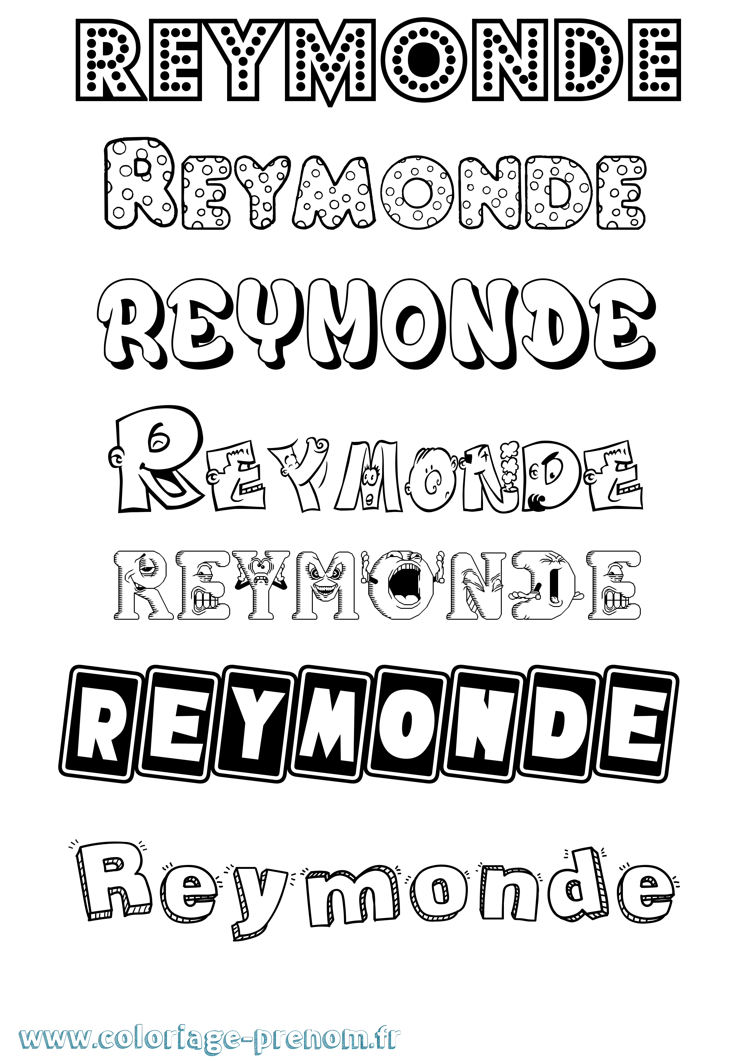 Coloriage Reymonde Fun Coloriage prénom Reymonde Fun