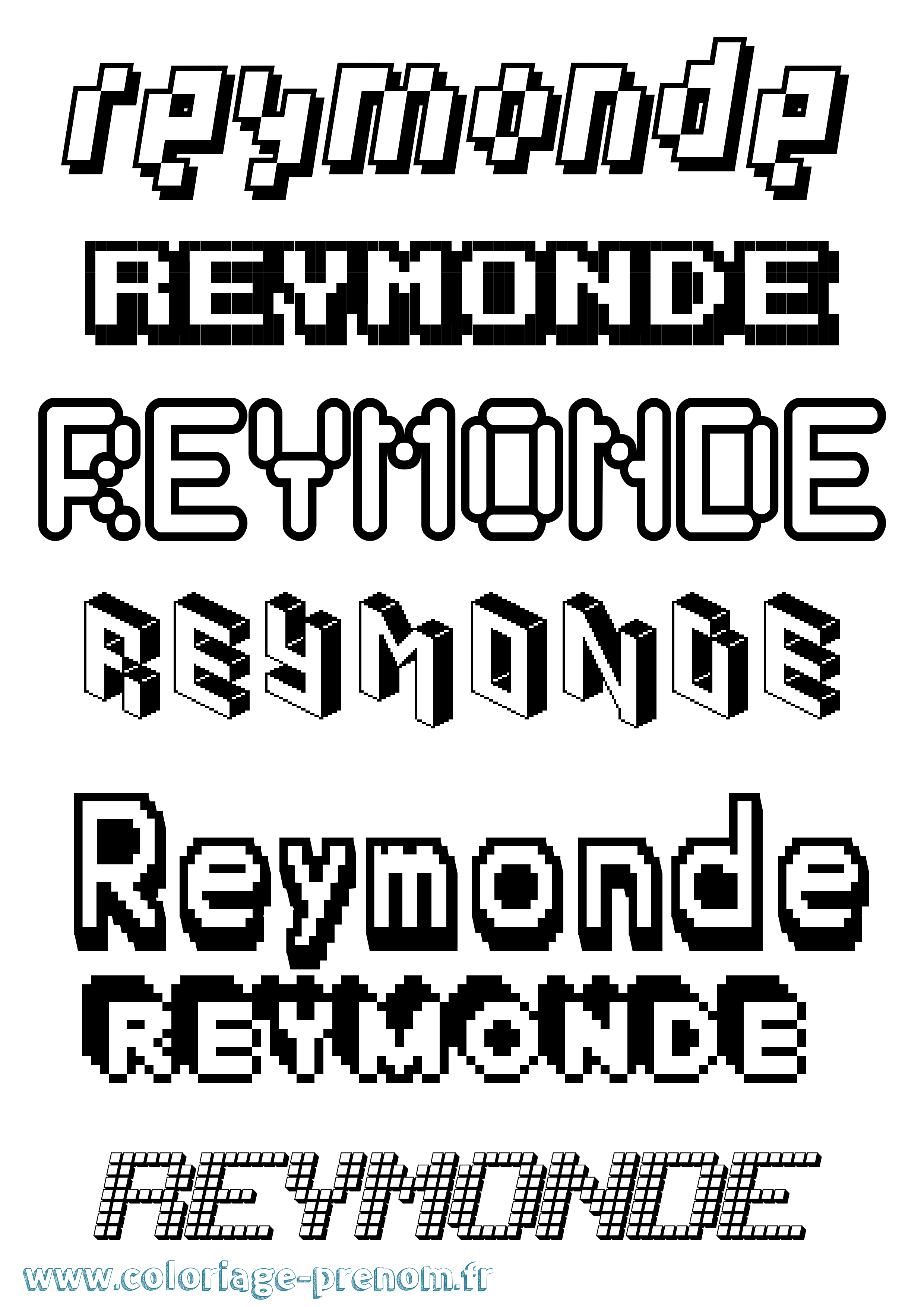Coloriage Reymonde Pixel Coloriage prénom Reymonde Pixel