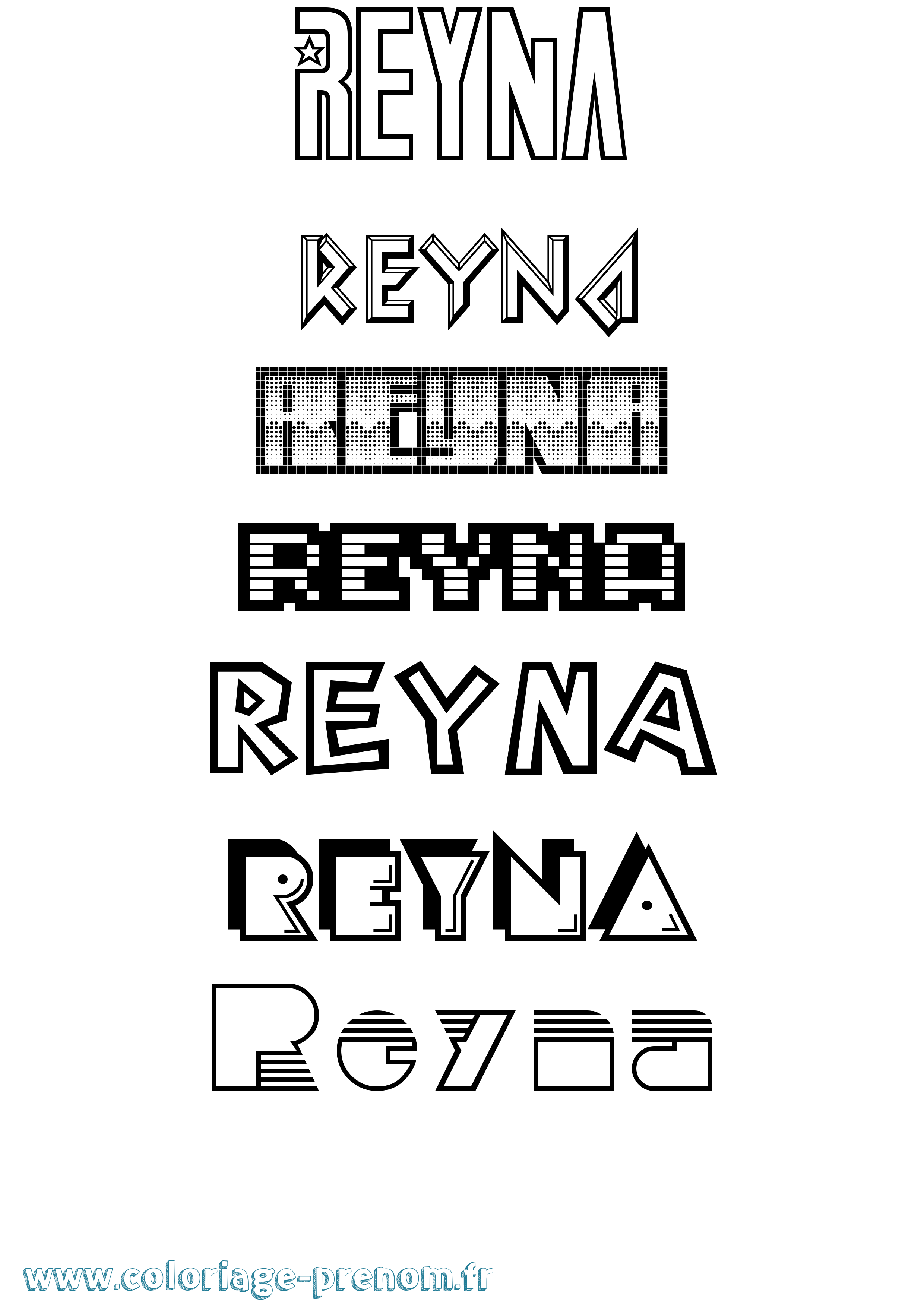 Coloriage Reyna Jeux Vidéos Coloriage prénom Reyna Jeux Vidéos
