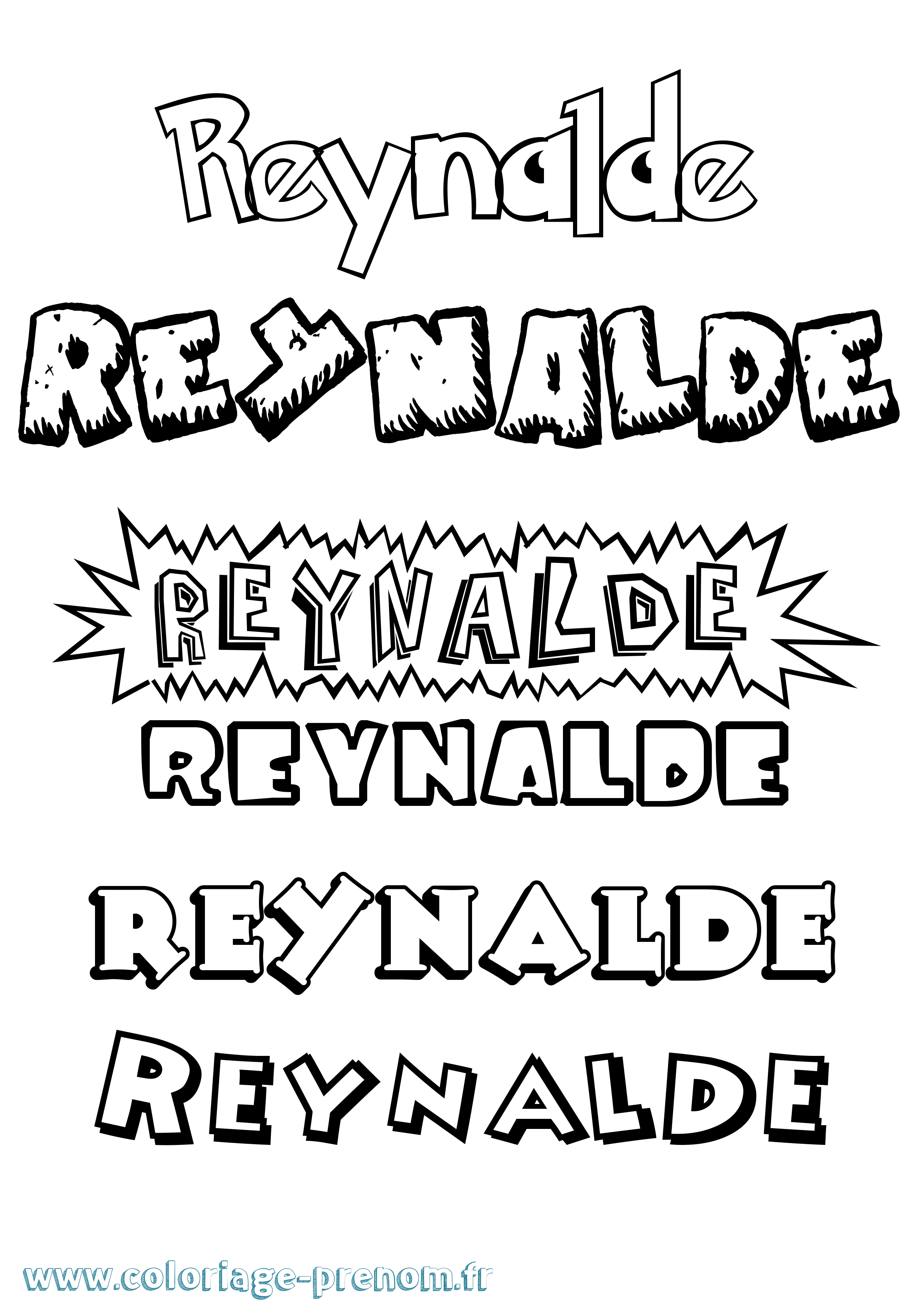 Coloriage Reynalde Dessin Animé Coloriage prénom Reynalde Dessin Animé