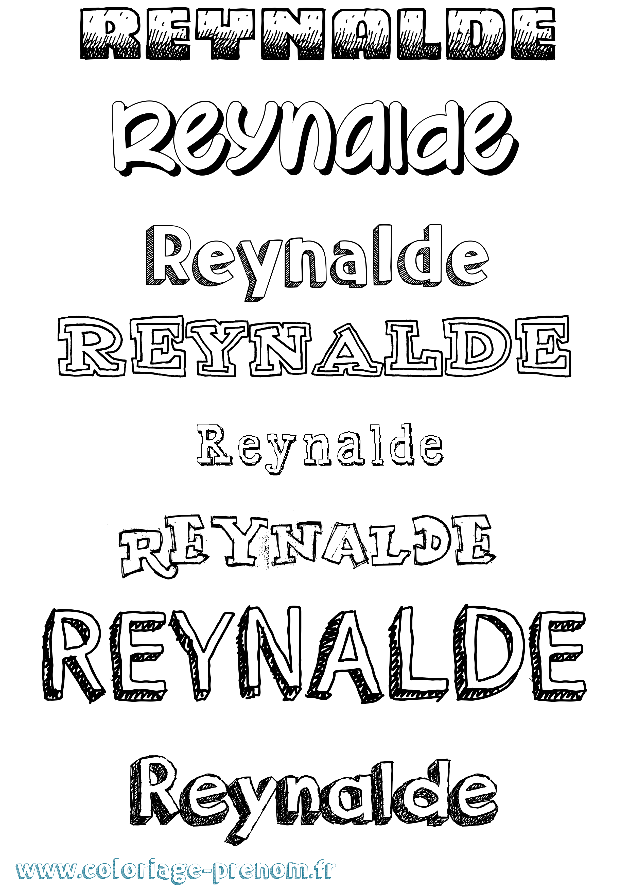 Coloriage Reynalde Dessiné Coloriage prénom Reynalde Dessiné