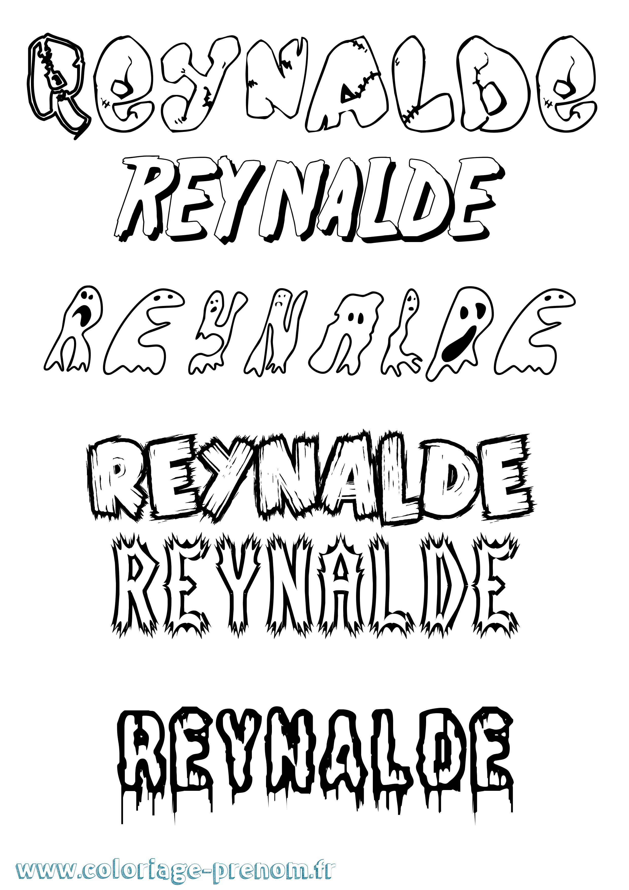 Coloriage Reynalde Frisson Coloriage prénom Reynalde Frisson