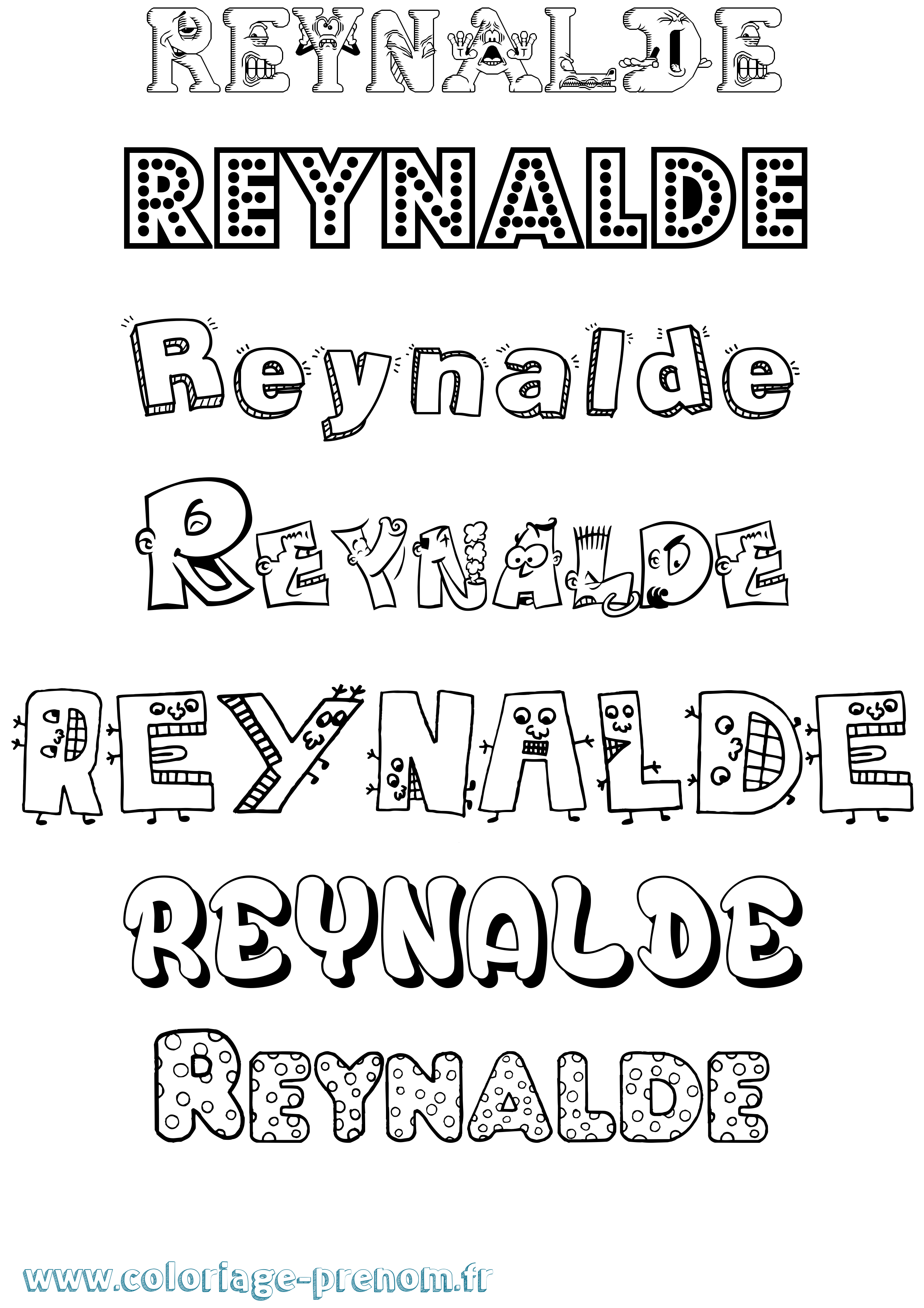 Coloriage Reynalde Fun Coloriage prénom Reynalde Fun