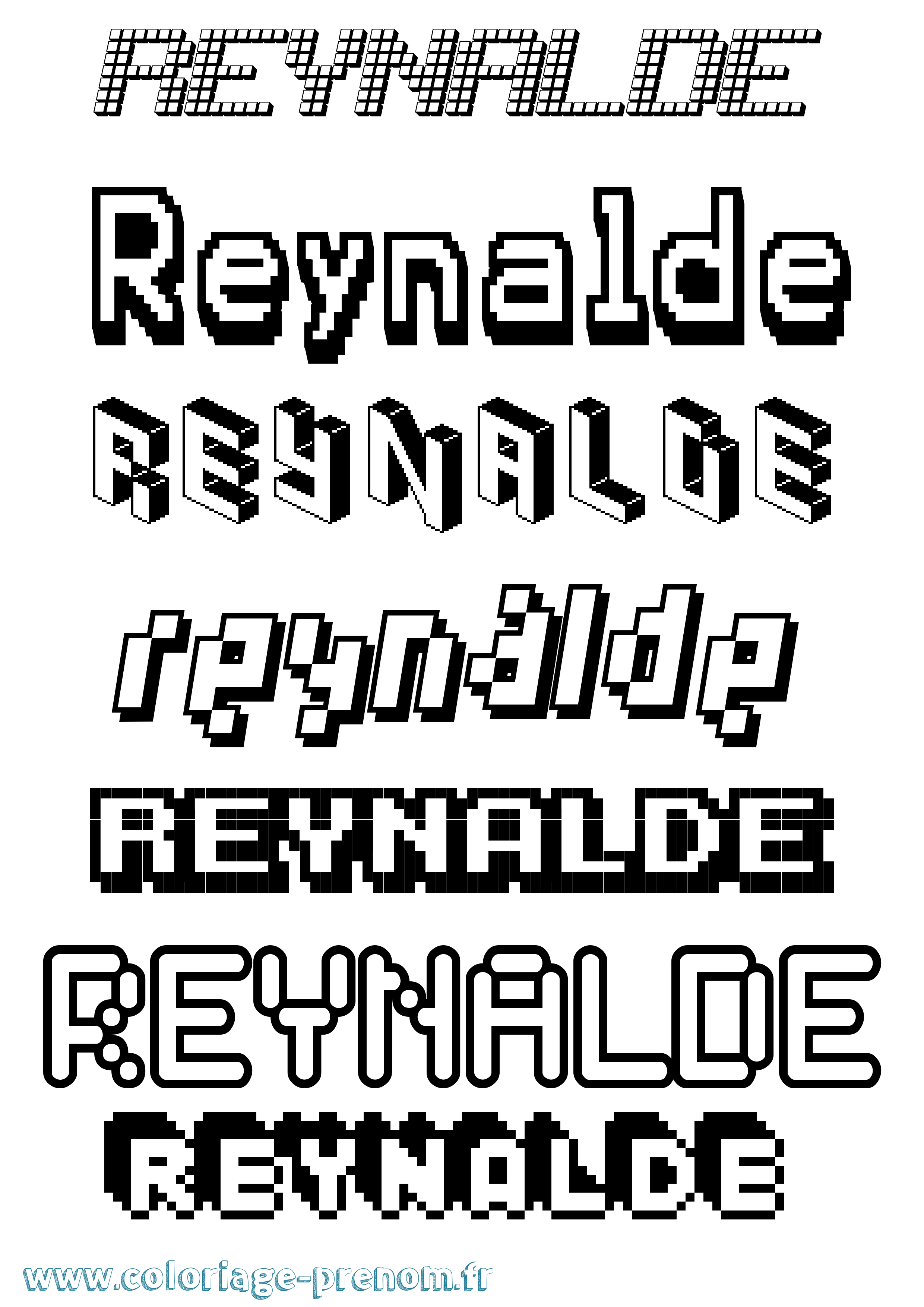 Coloriage Reynalde Pixel Coloriage prénom Reynalde Pixel
