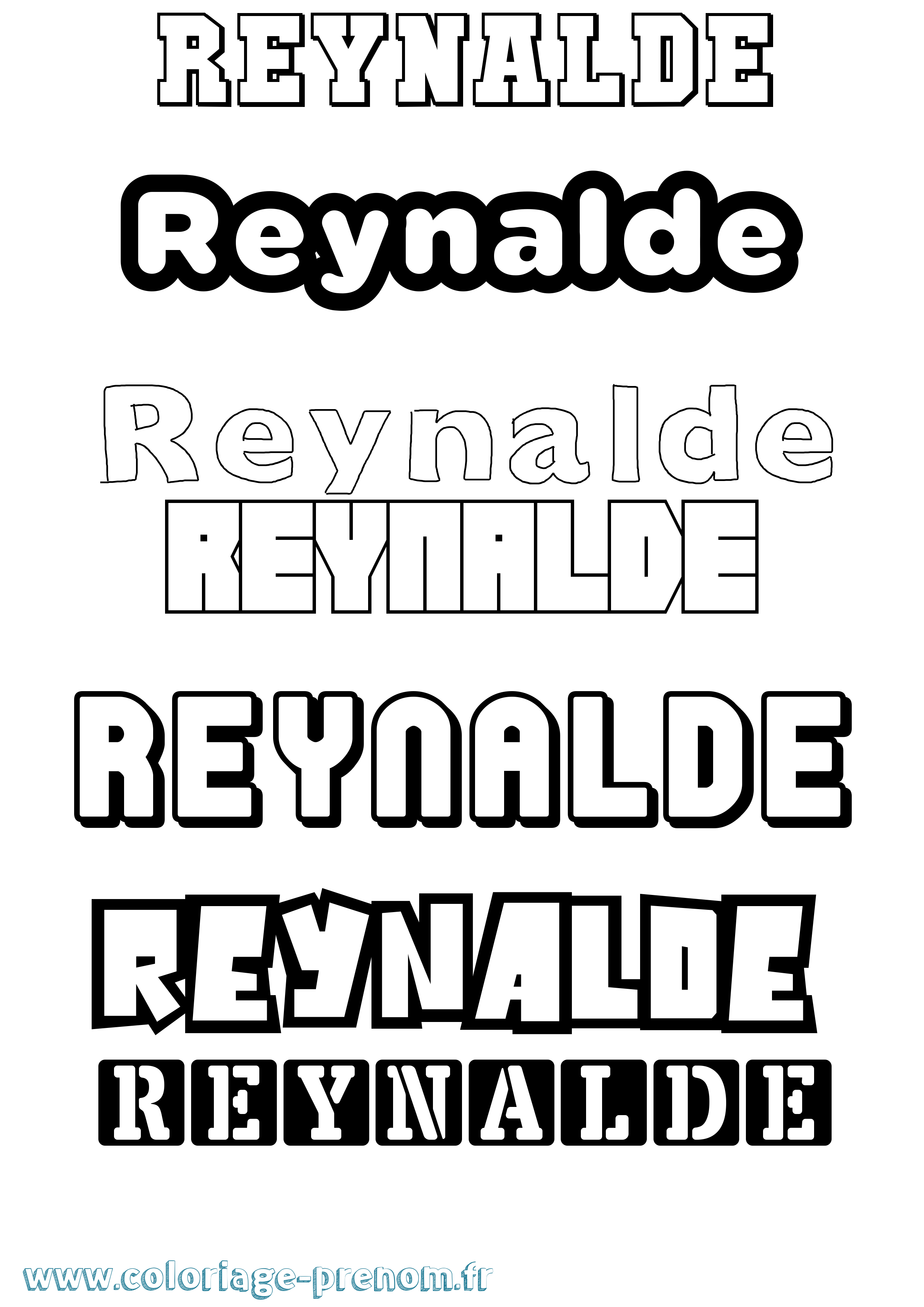 Coloriage Reynalde Simple Coloriage prénom Reynalde Simple