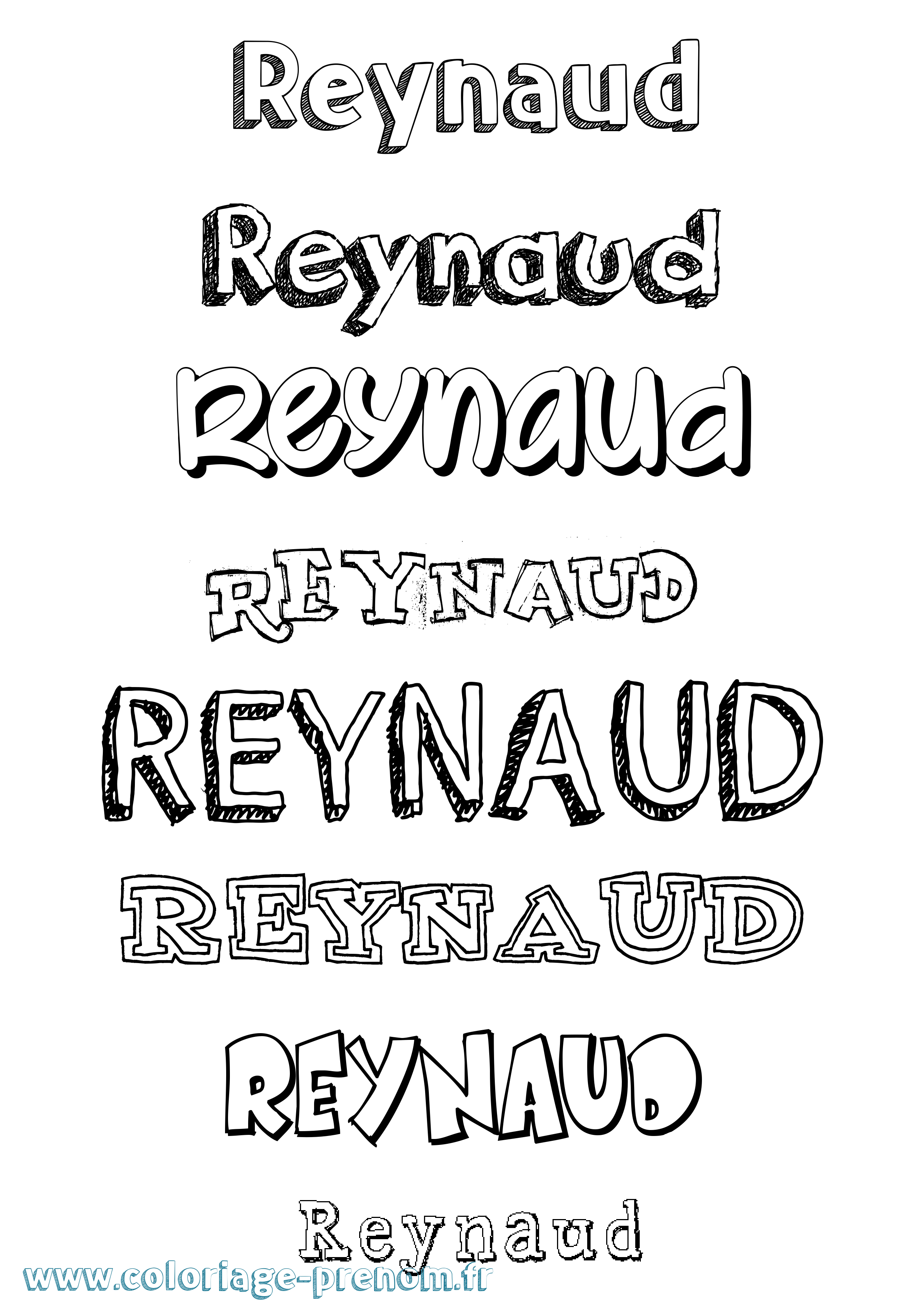 Coloriage Reynaud Dessiné Coloriage prénom Reynaud Dessiné