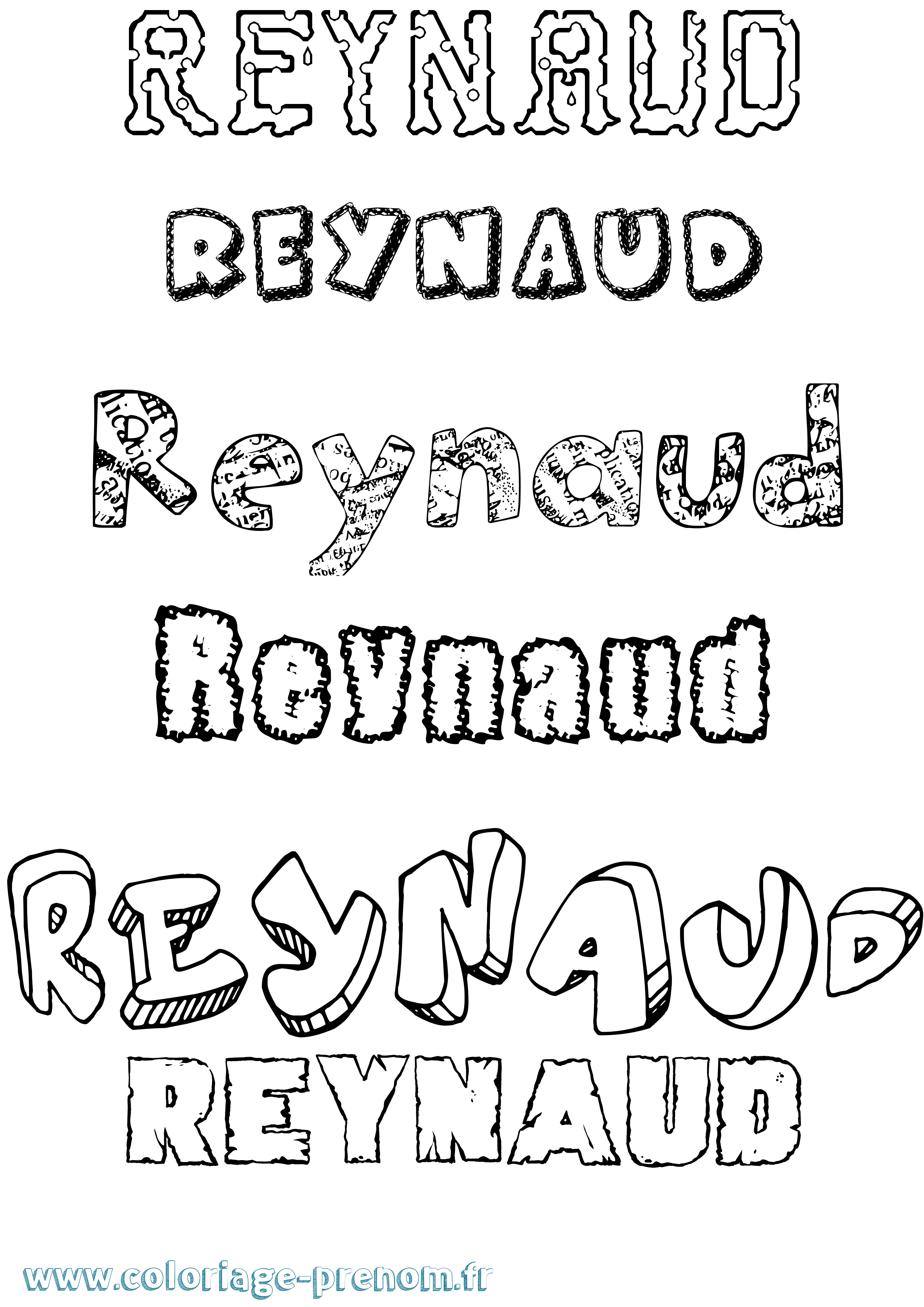 Coloriage Reynaud Destructuré Coloriage prénom Reynaud Destructuré