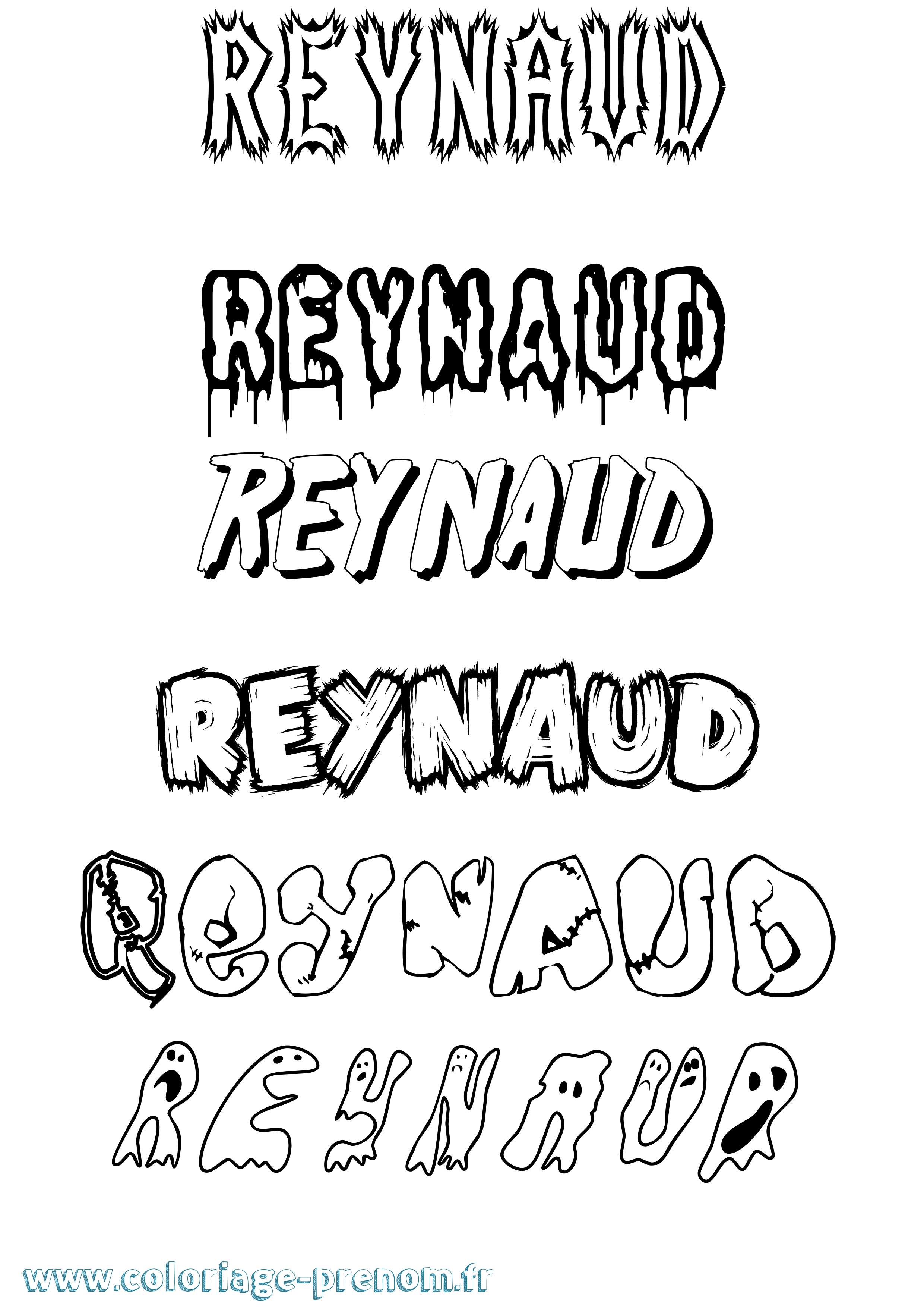 Coloriage Reynaud Frisson Coloriage prénom Reynaud Frisson