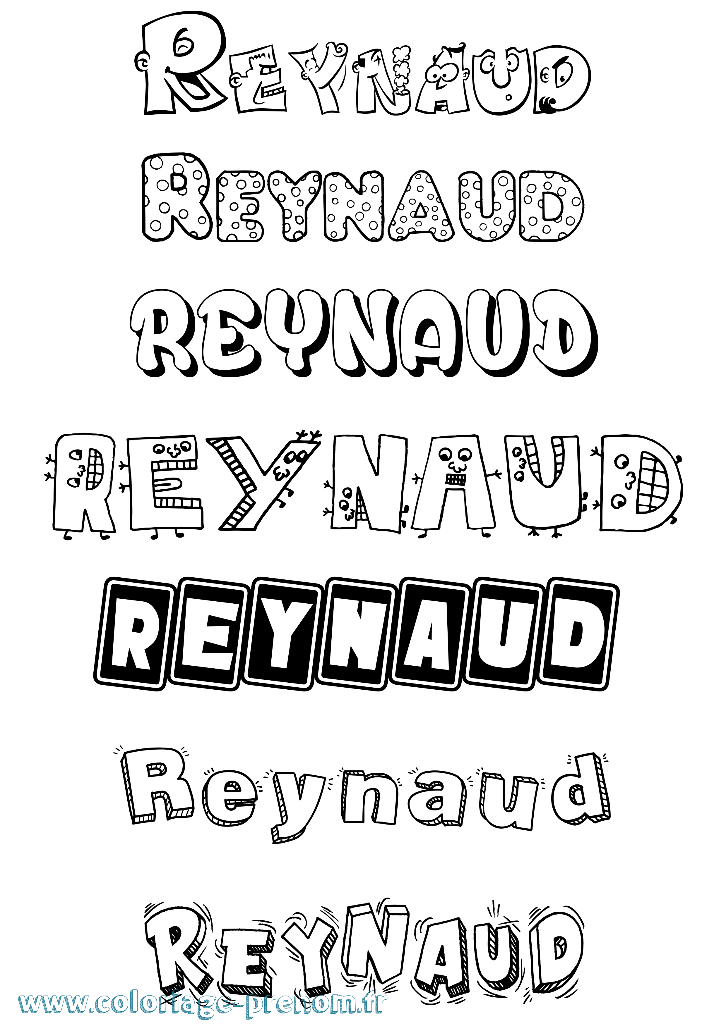 Coloriage Reynaud Fun Coloriage prénom Reynaud Fun