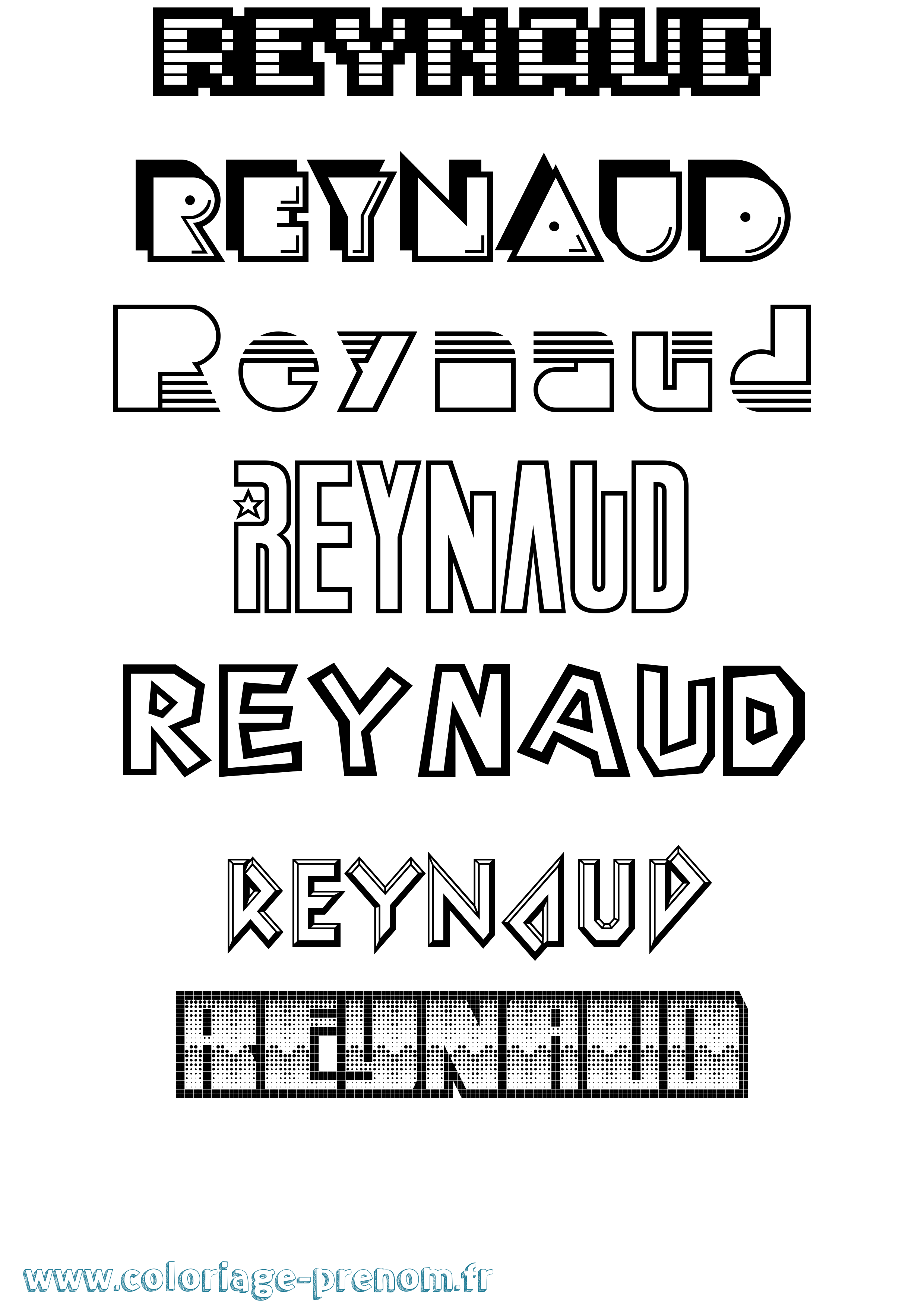 Coloriage Reynaud Jeux Vidéos Coloriage prénom Reynaud Jeux Vidéos
