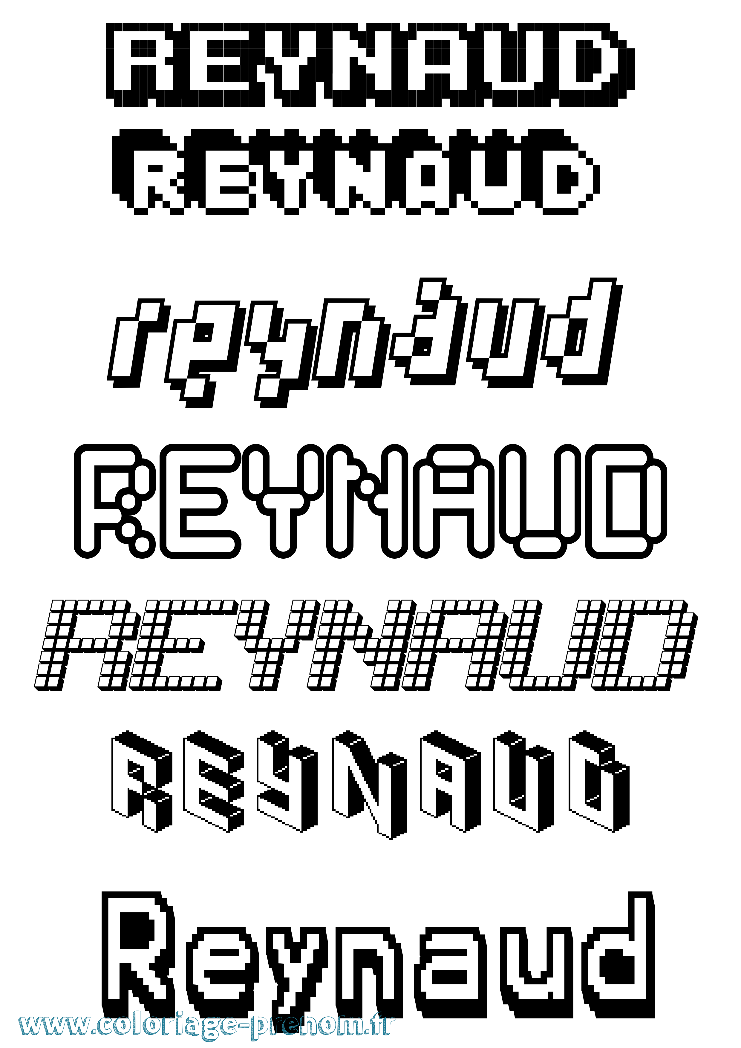 Coloriage Reynaud Pixel Coloriage prénom Reynaud Pixel