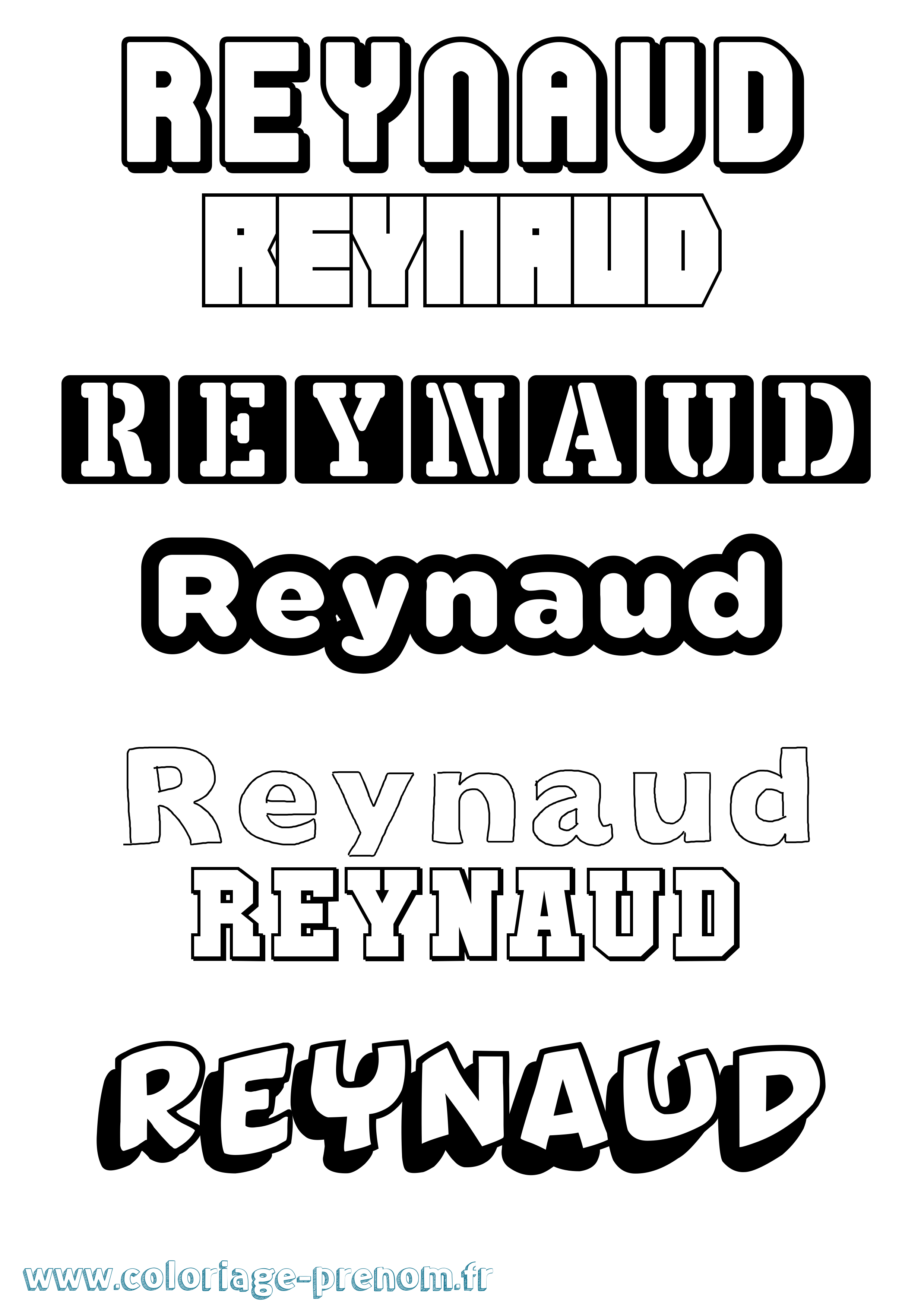 Coloriage Reynaud Simple Coloriage prénom Reynaud Simple
