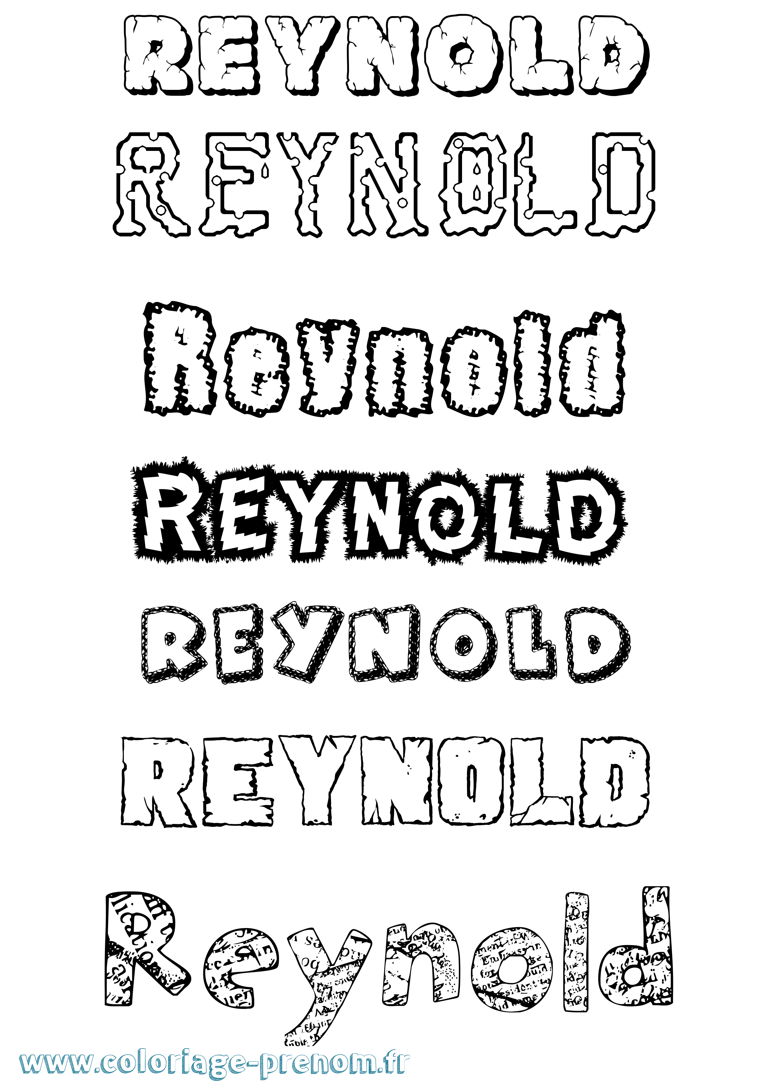 Coloriage Reynold Destructuré Coloriage prénom Reynold Destructuré