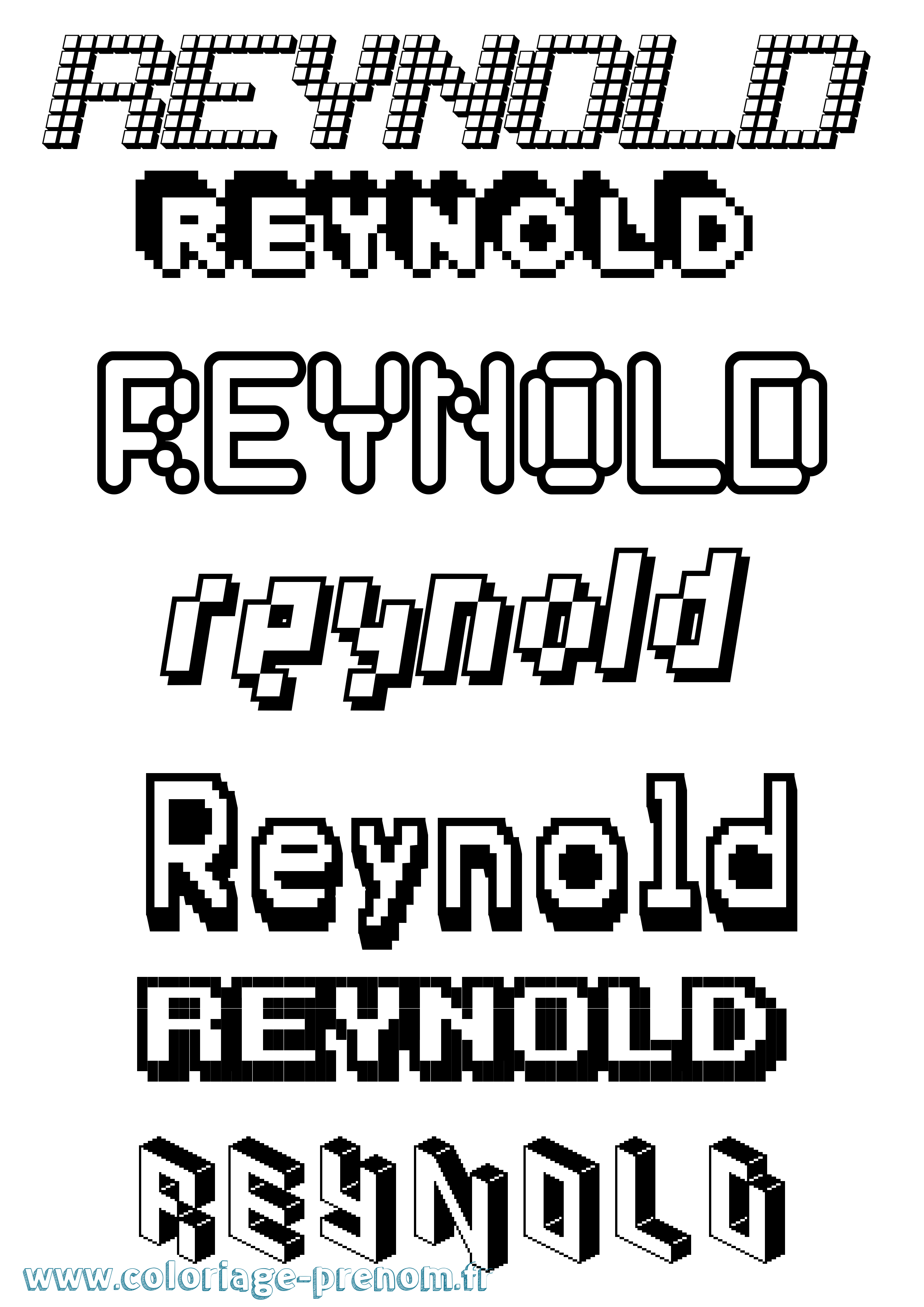 Coloriage Reynold Pixel Coloriage prénom Reynold Pixel