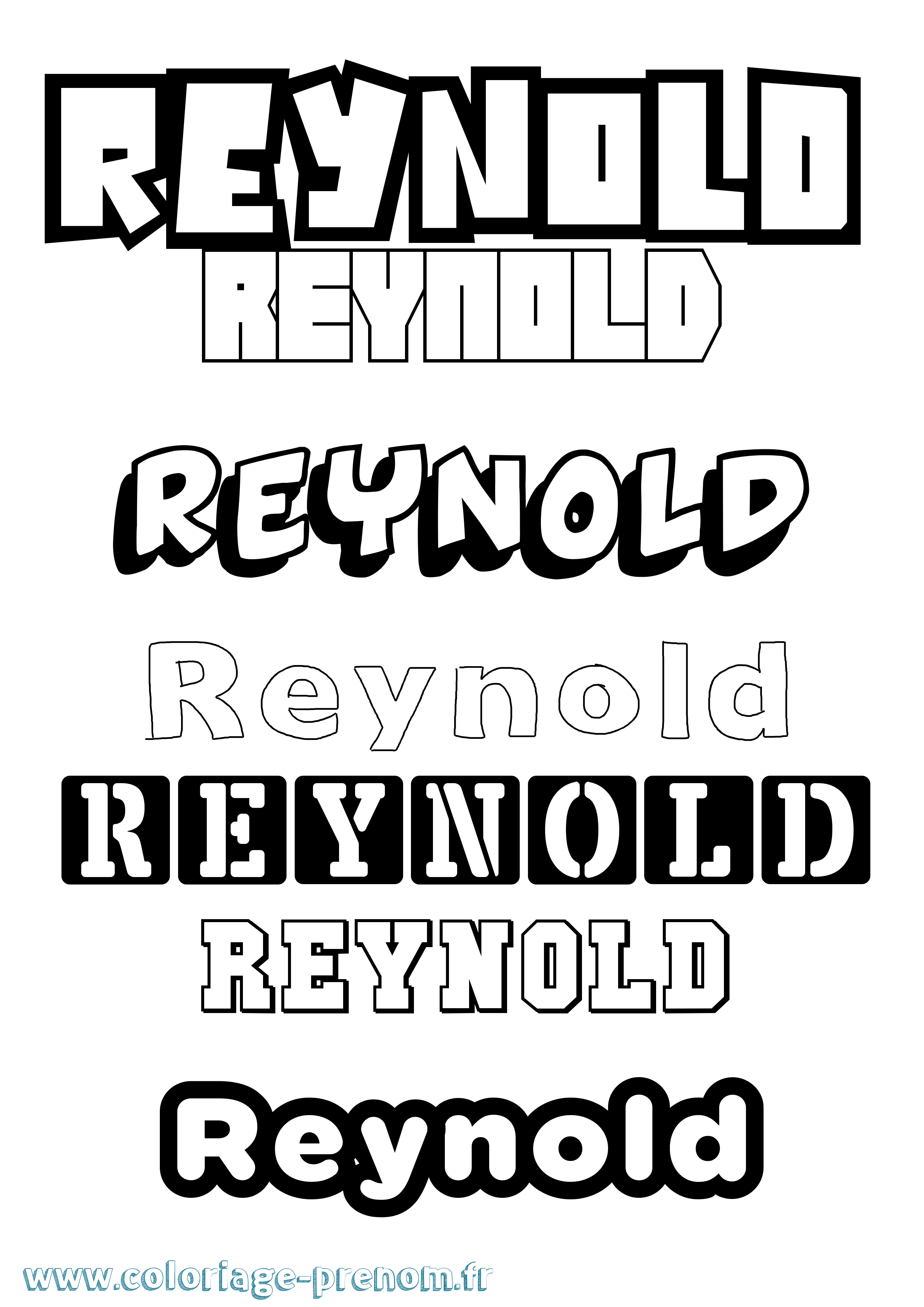 Coloriage Reynold Simple Coloriage prénom Reynold Simple