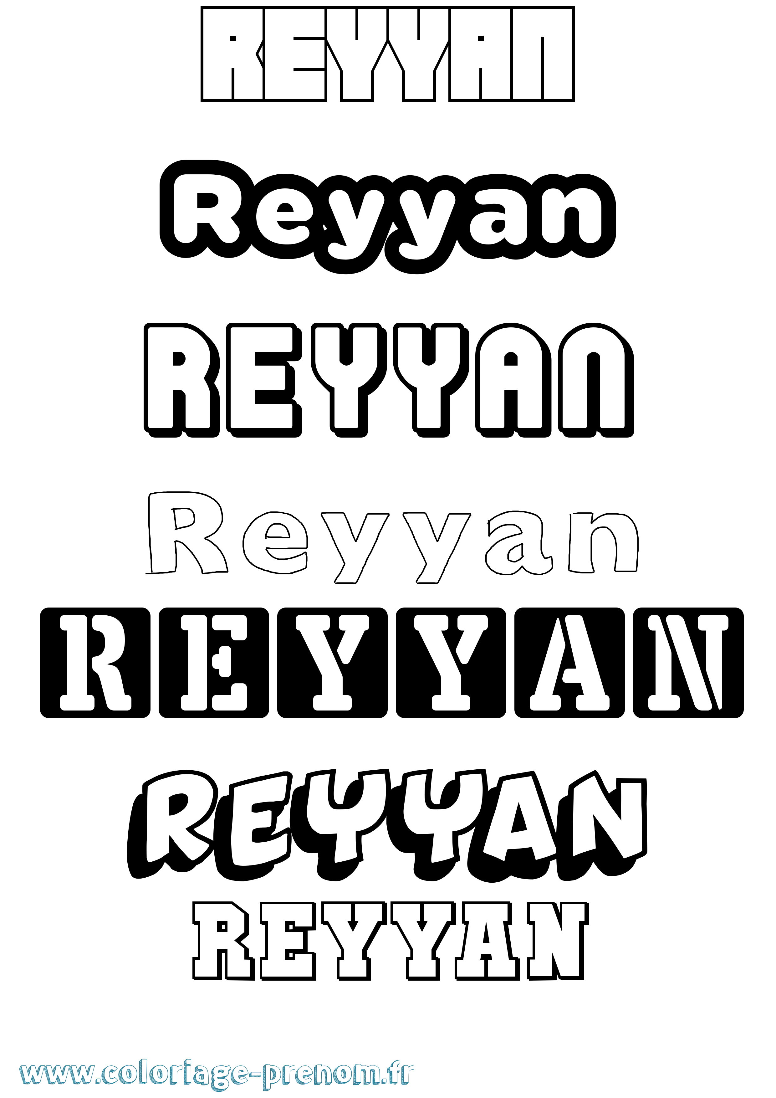 Coloriage Reyyan Simple Coloriage prénom Reyyan Simple