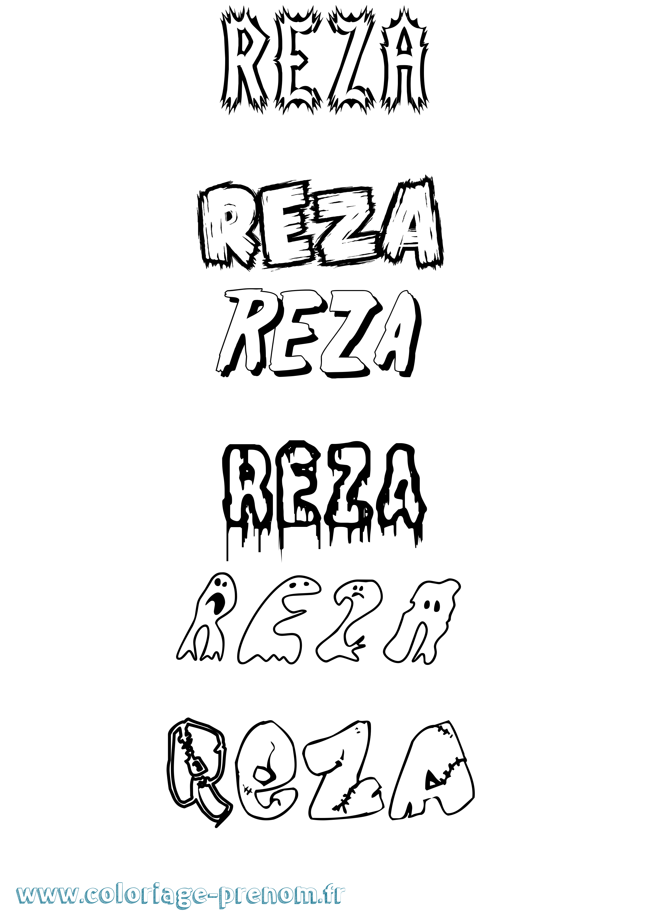 Coloriage Reza Frisson Coloriage prénom Reza Frisson