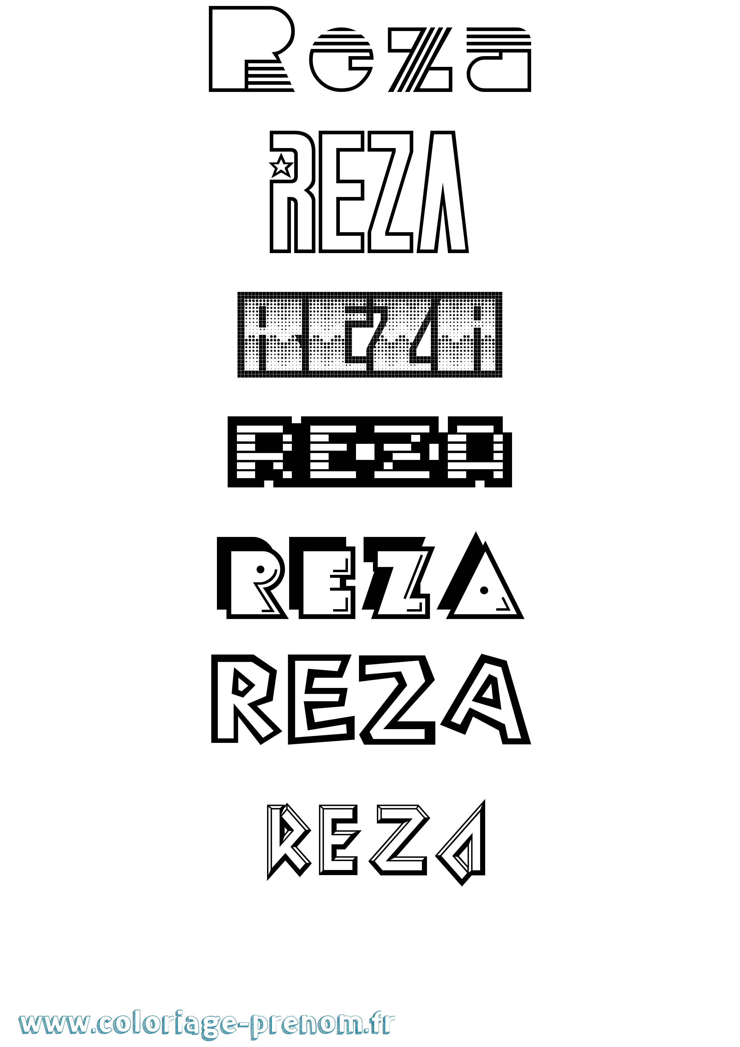 Coloriage Reza Jeux Vidéos Coloriage prénom Reza Jeux Vidéos