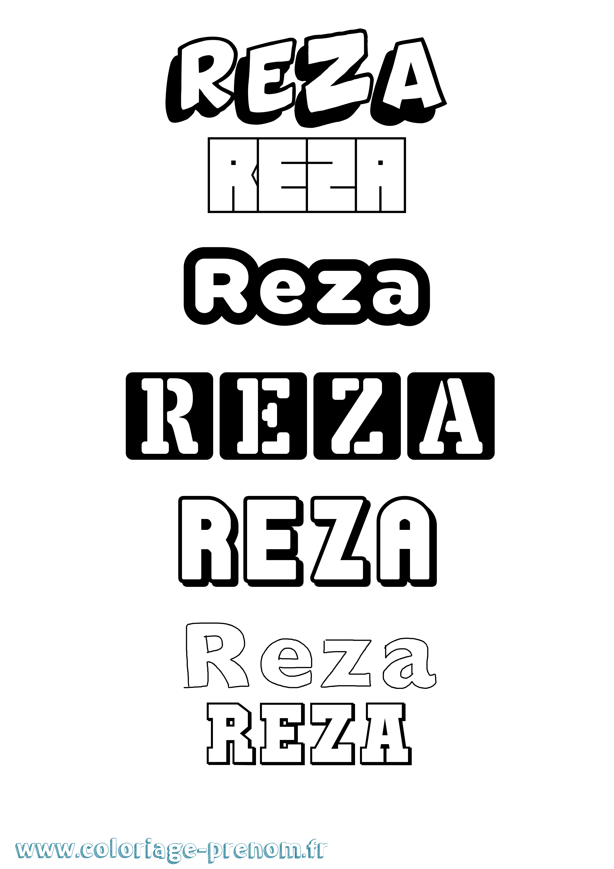 Coloriage Reza Simple Coloriage prénom Reza Simple