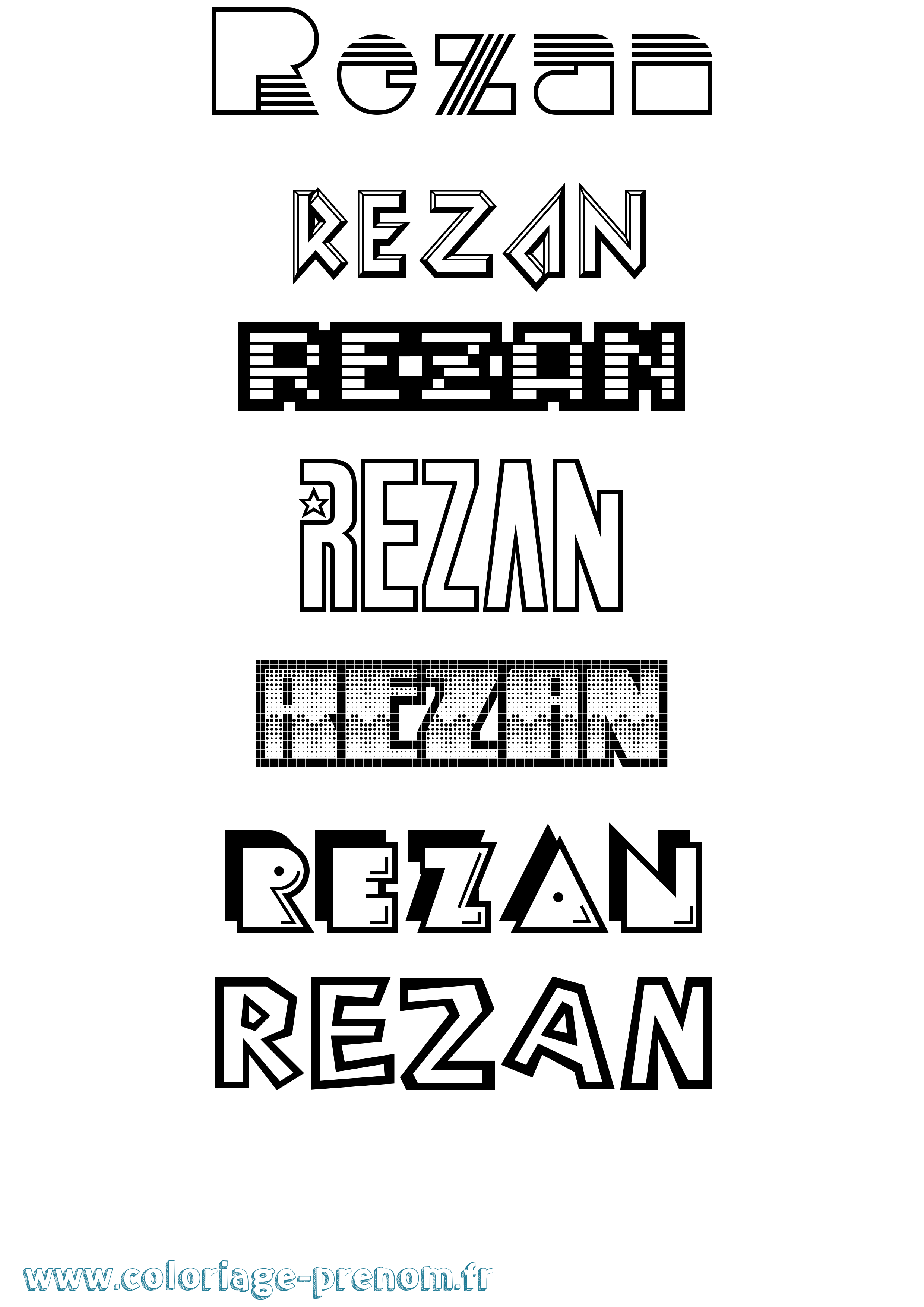 Coloriage Rezan Jeux Vidéos Coloriage prénom Rezan Jeux Vidéos