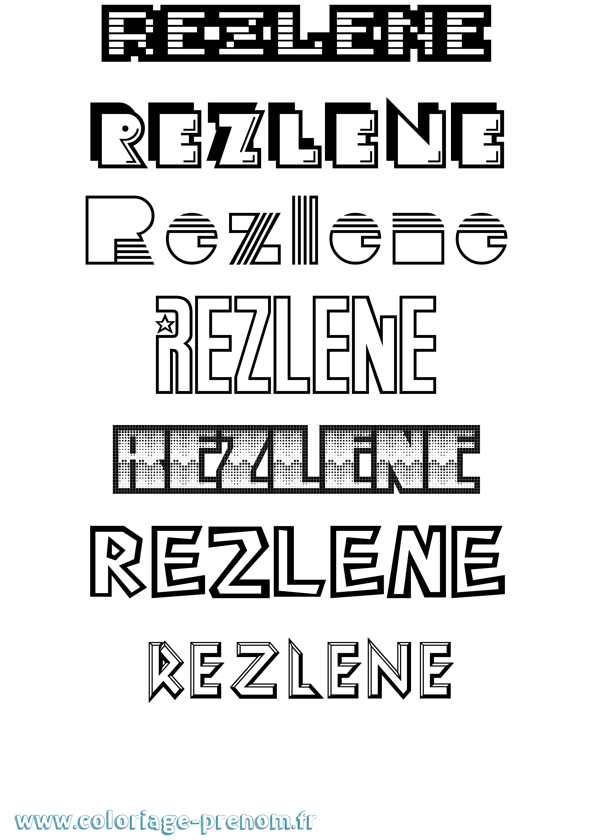 Coloriage Rezlene Jeux Vidéos Coloriage prénom Rezlene Jeux Vidéos