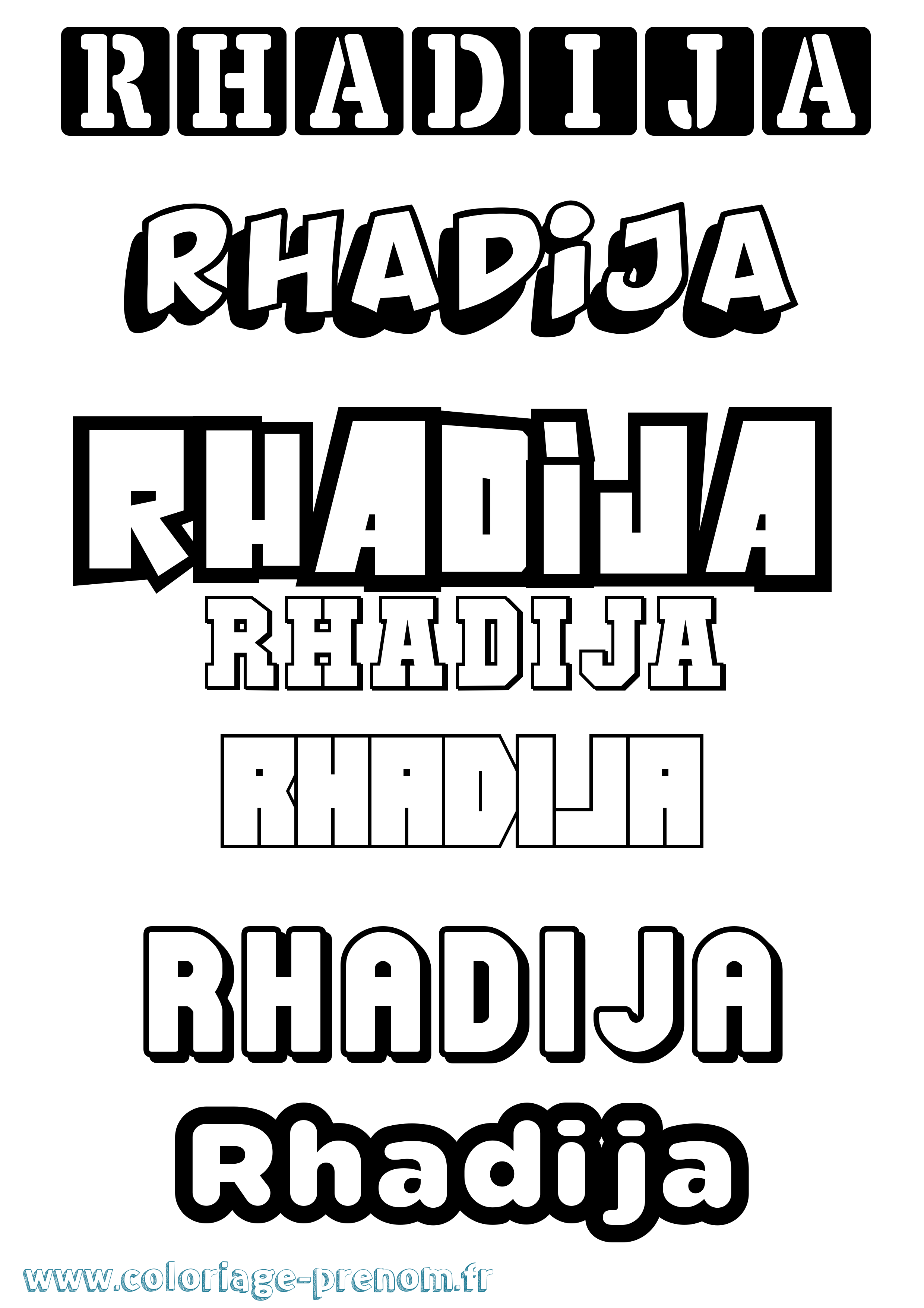 Coloriage Rhadija Simple Coloriage prénom Rhadija Simple