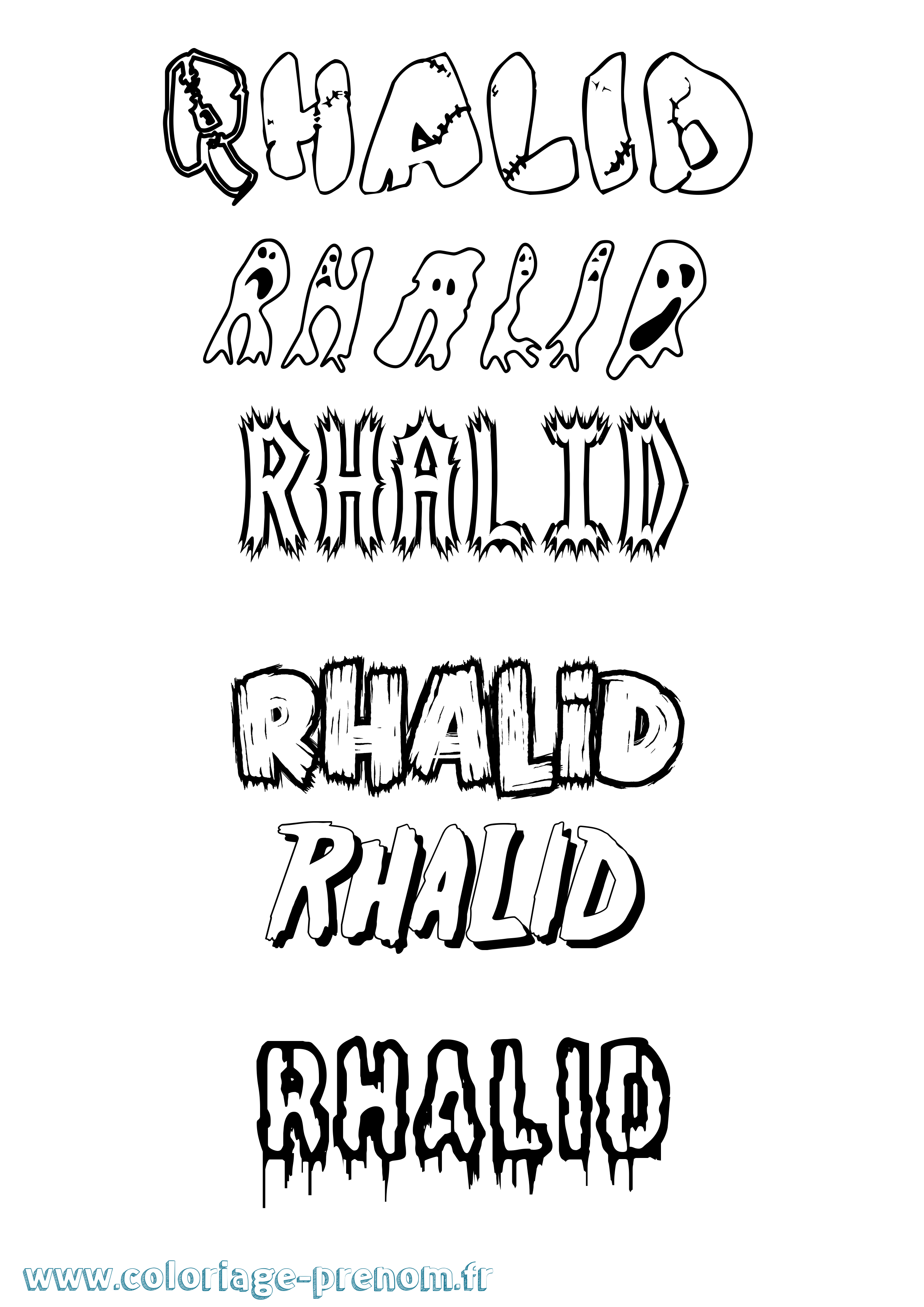 Coloriage Rhalid Frisson Coloriage prénom Rhalid Frisson
