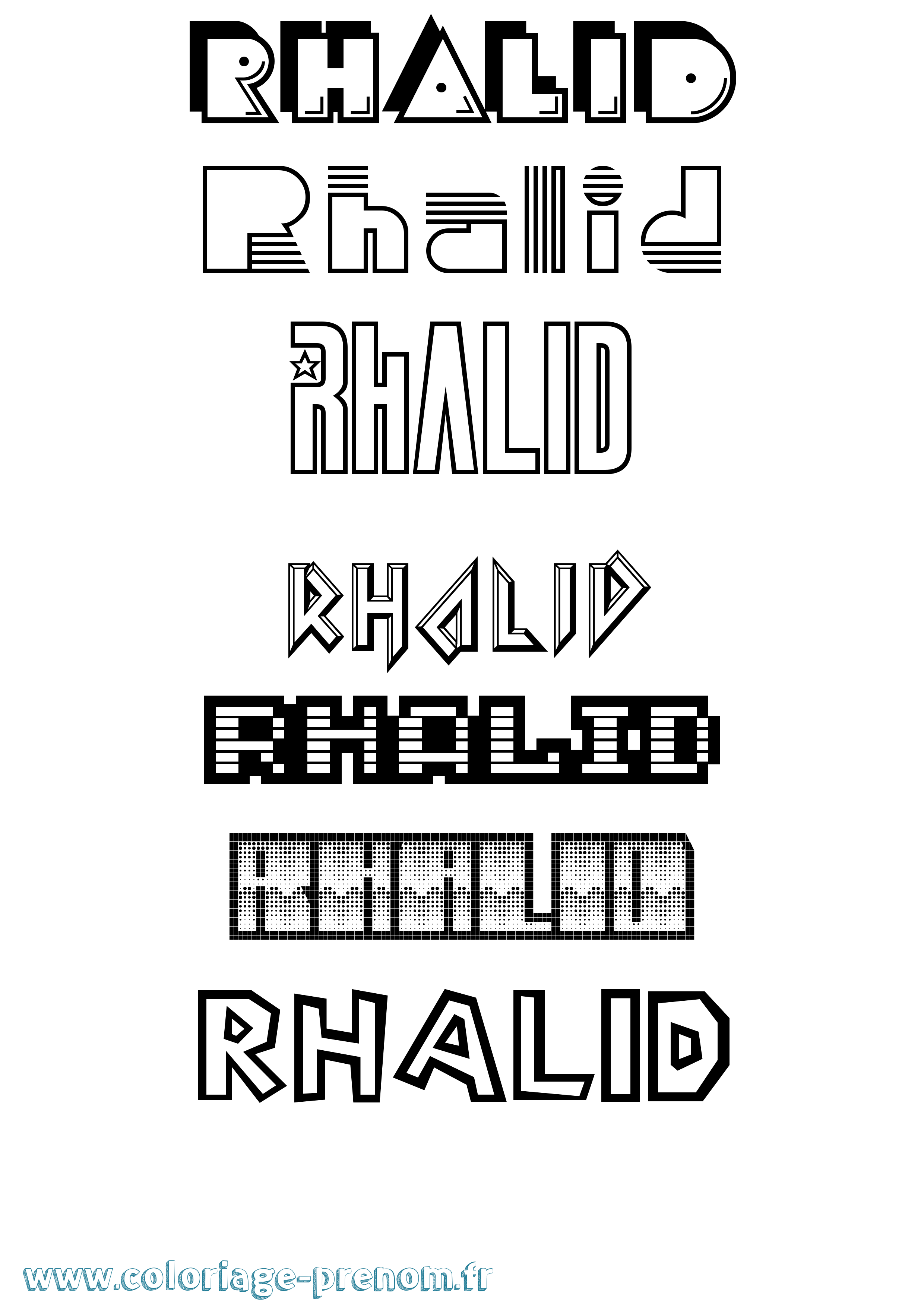 Coloriage Rhalid Jeux Vidéos Coloriage prénom Rhalid Jeux Vidéos
