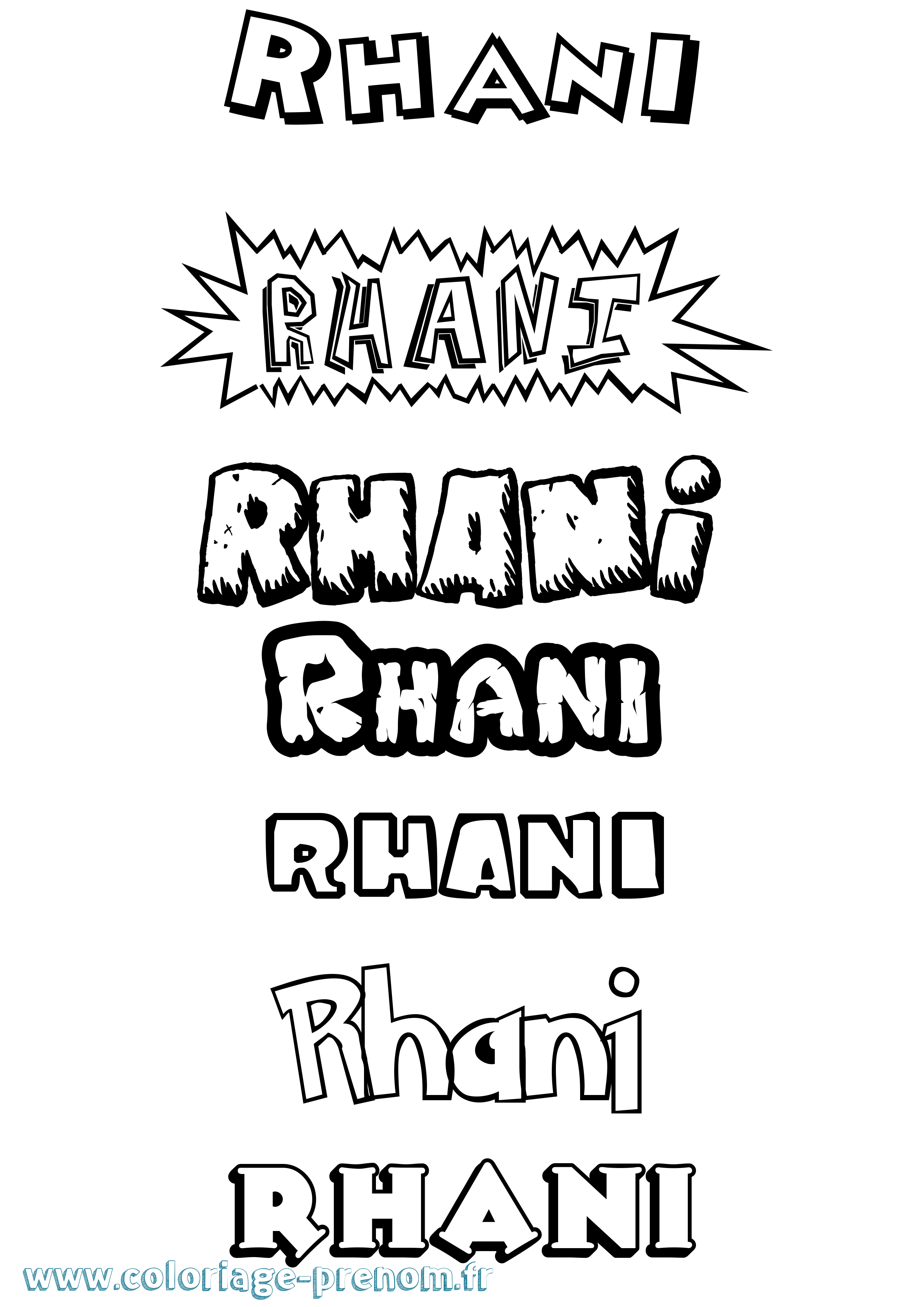Coloriage Rhani Dessin Animé Coloriage prénom Rhani Dessin Animé