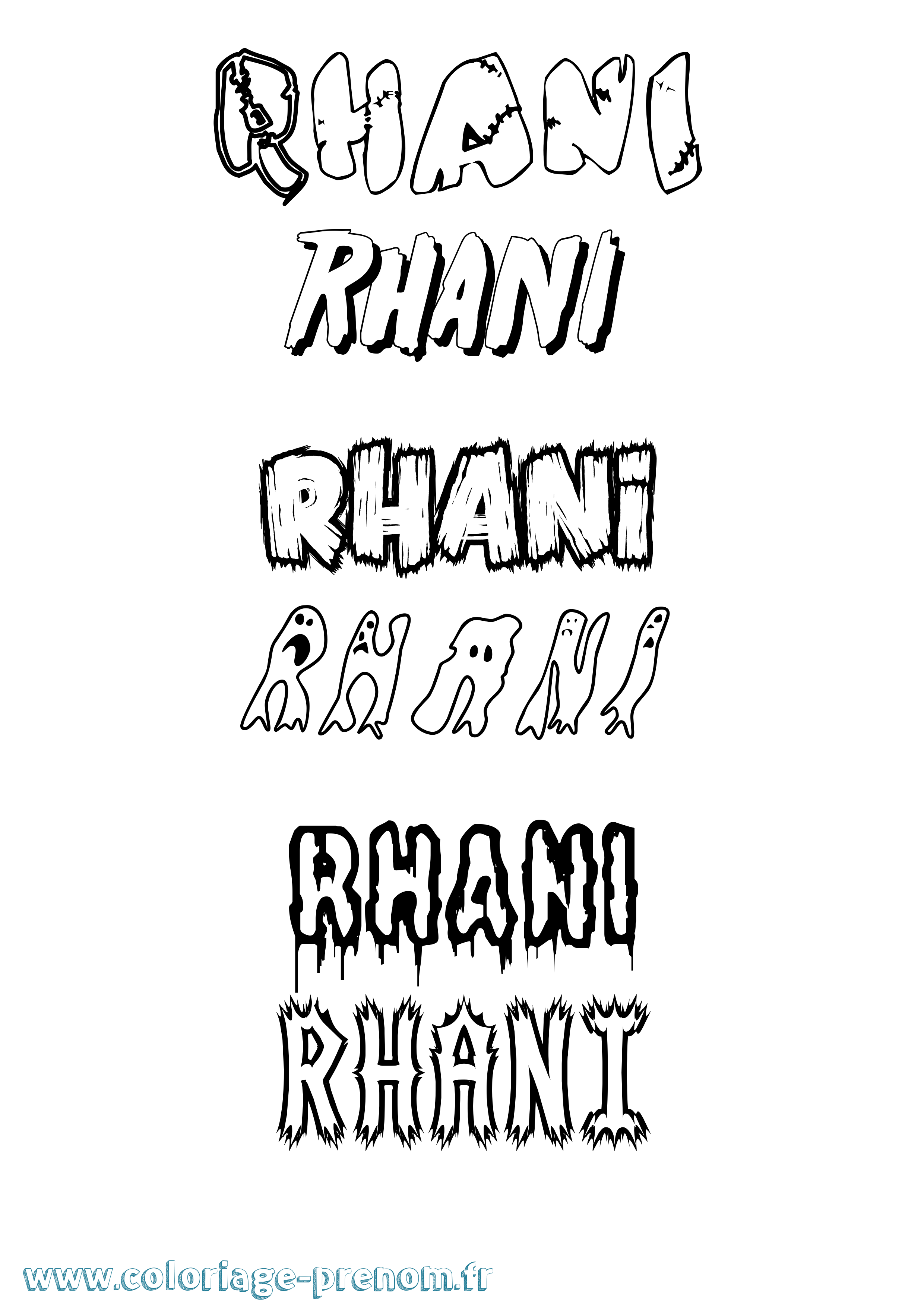 Coloriage Rhani Frisson Coloriage prénom Rhani Frisson