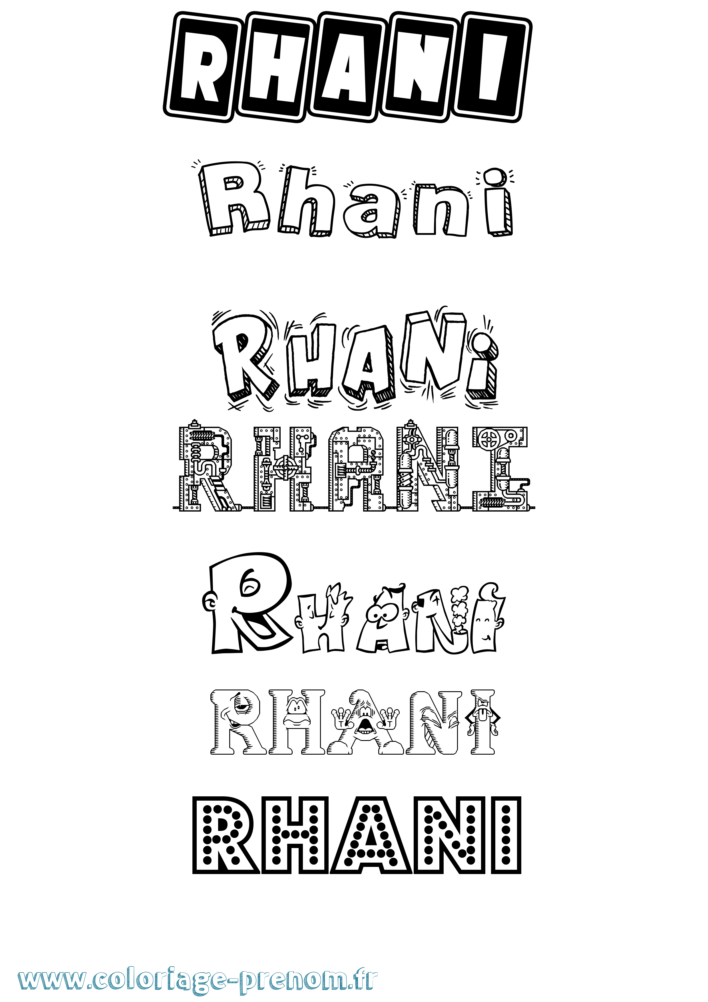 Coloriage Rhani Fun Coloriage prénom Rhani Fun