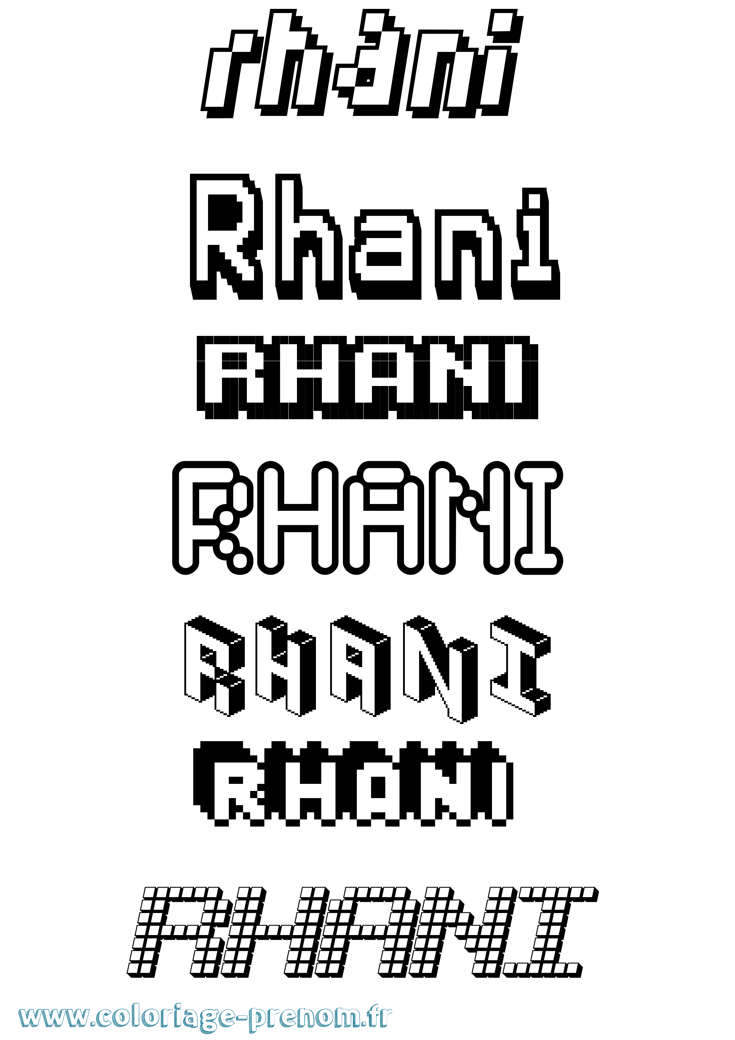 Coloriage Rhani Pixel Coloriage prénom Rhani Pixel
