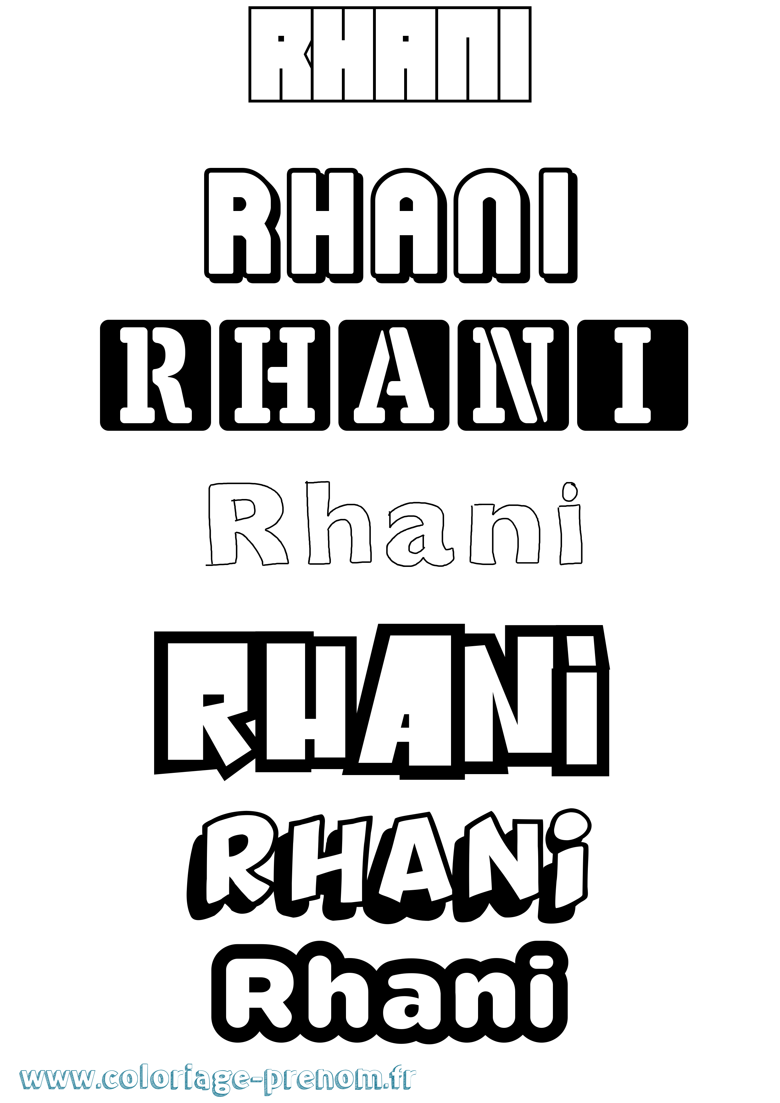Coloriage Rhani Simple Coloriage prénom Rhani Simple