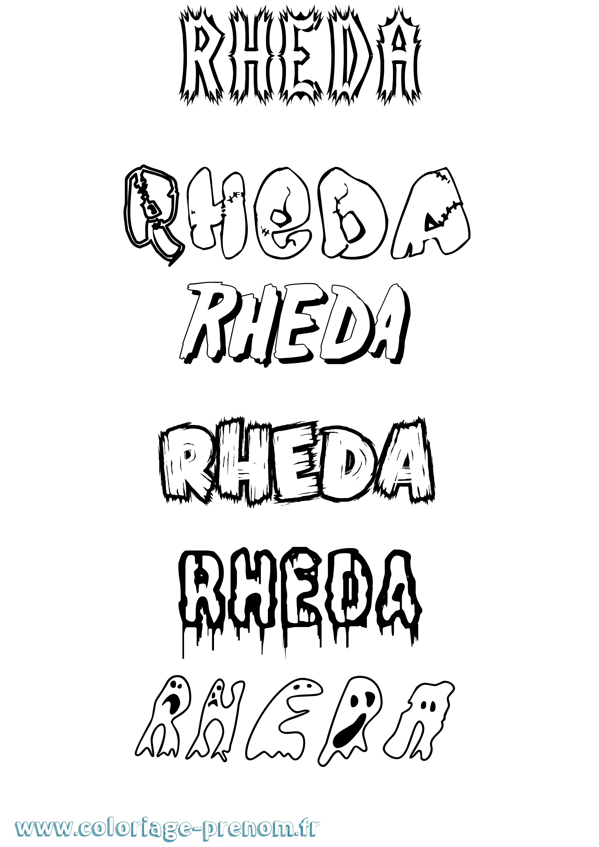 Coloriage Rheda Frisson Coloriage prénom Rheda Frisson