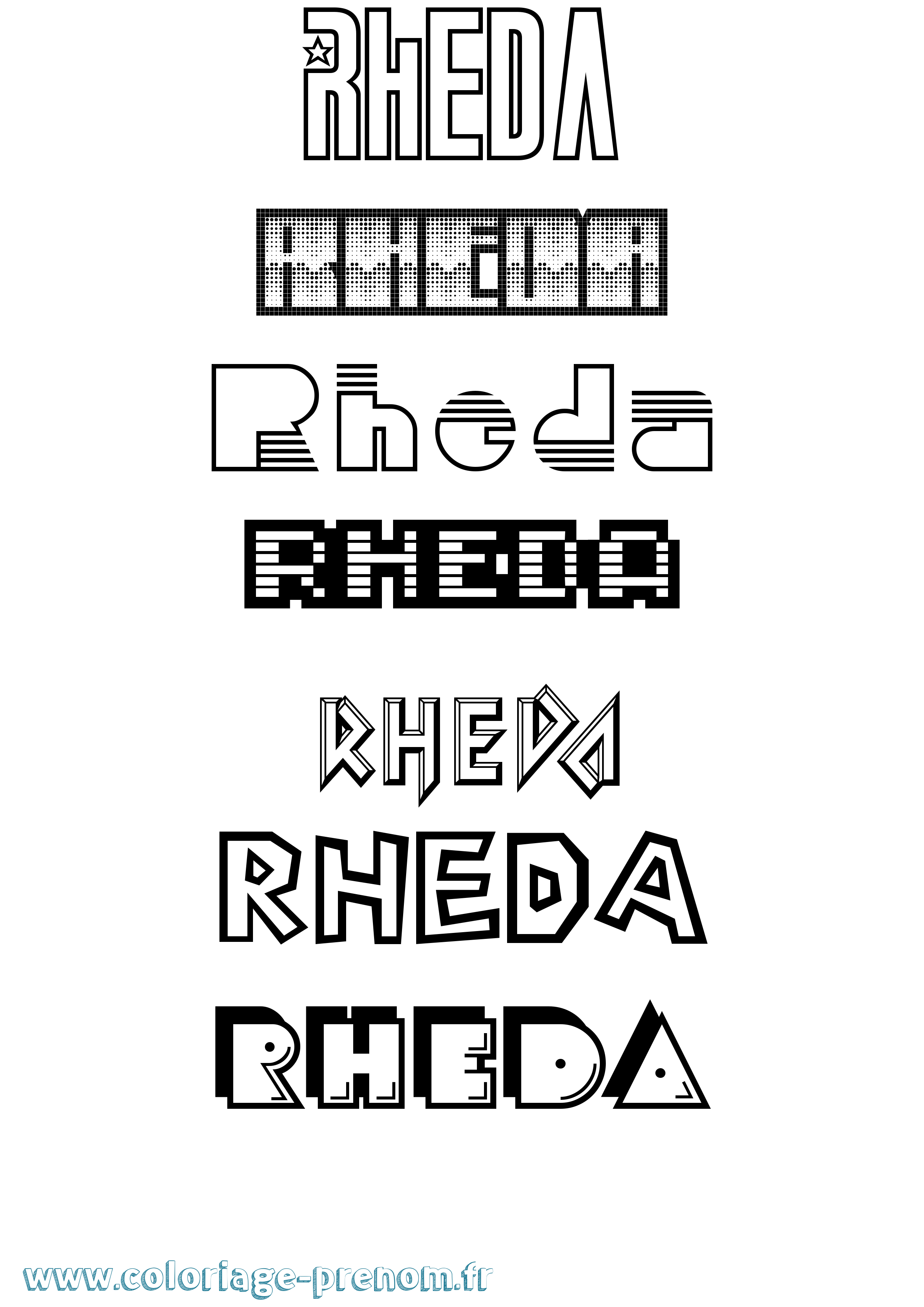 Coloriage Rheda Jeux Vidéos Coloriage prénom Rheda Jeux Vidéos