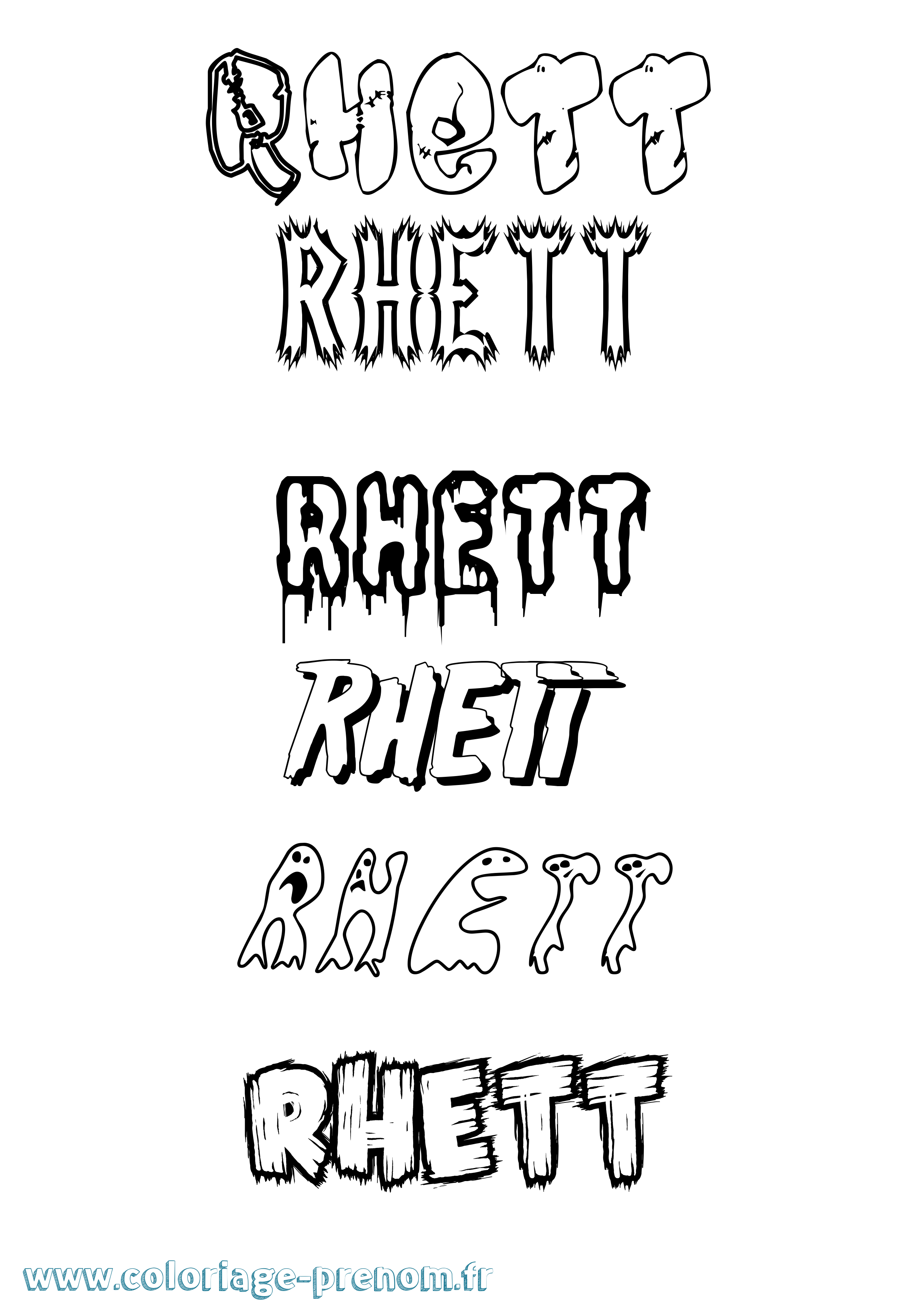 Coloriage Rhett Frisson Coloriage prénom Rhett Frisson