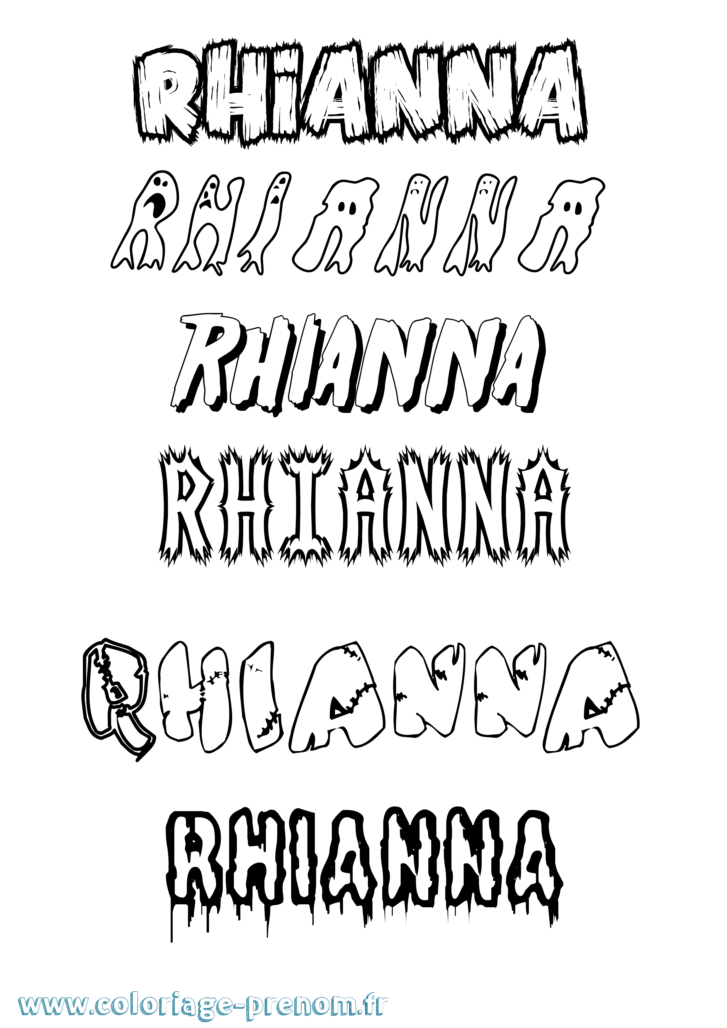 Coloriage Rhianna Frisson Coloriage prénom Rhianna Frisson