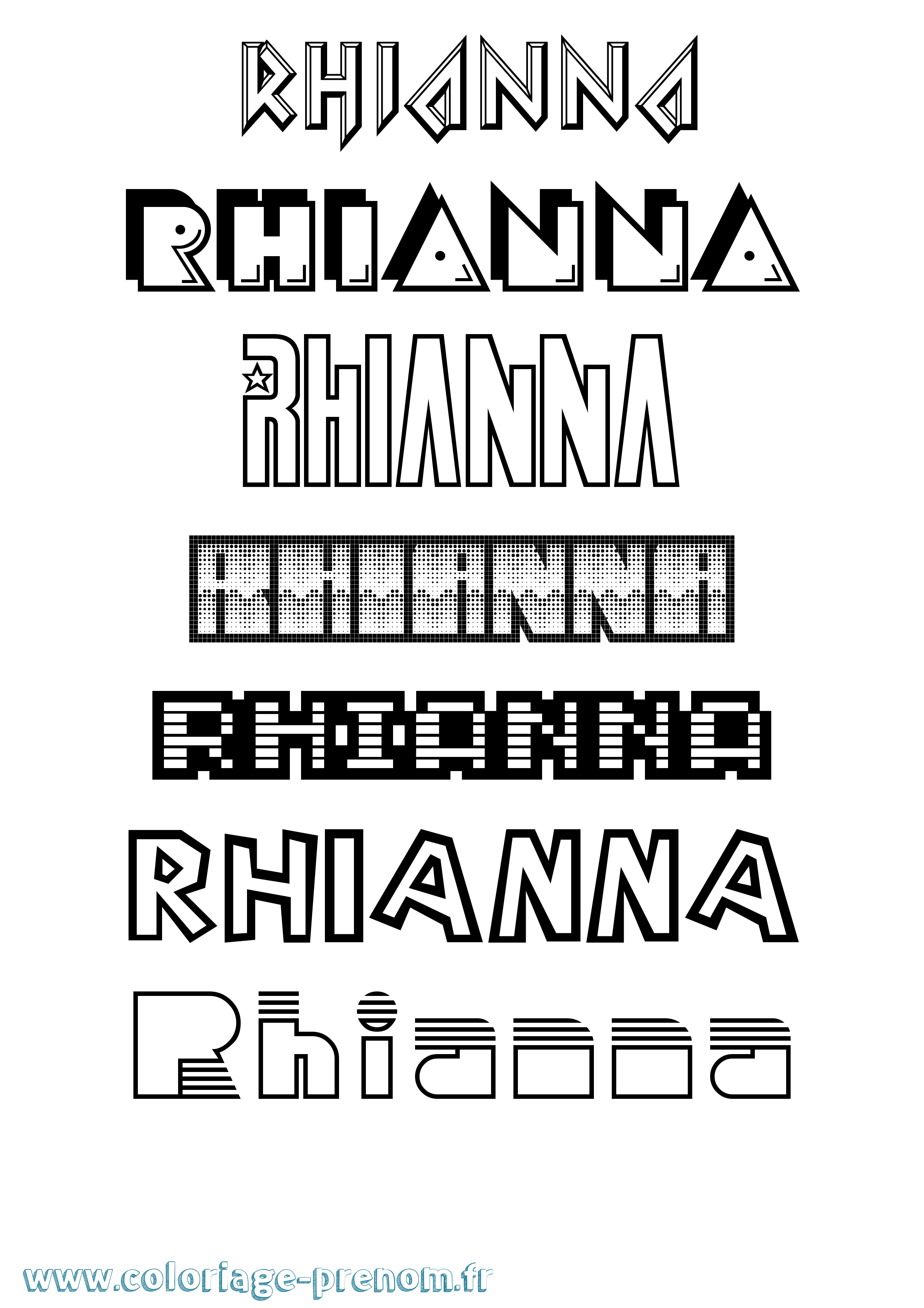 Coloriage Rhianna Jeux Vidéos Coloriage prénom Rhianna Jeux Vidéos