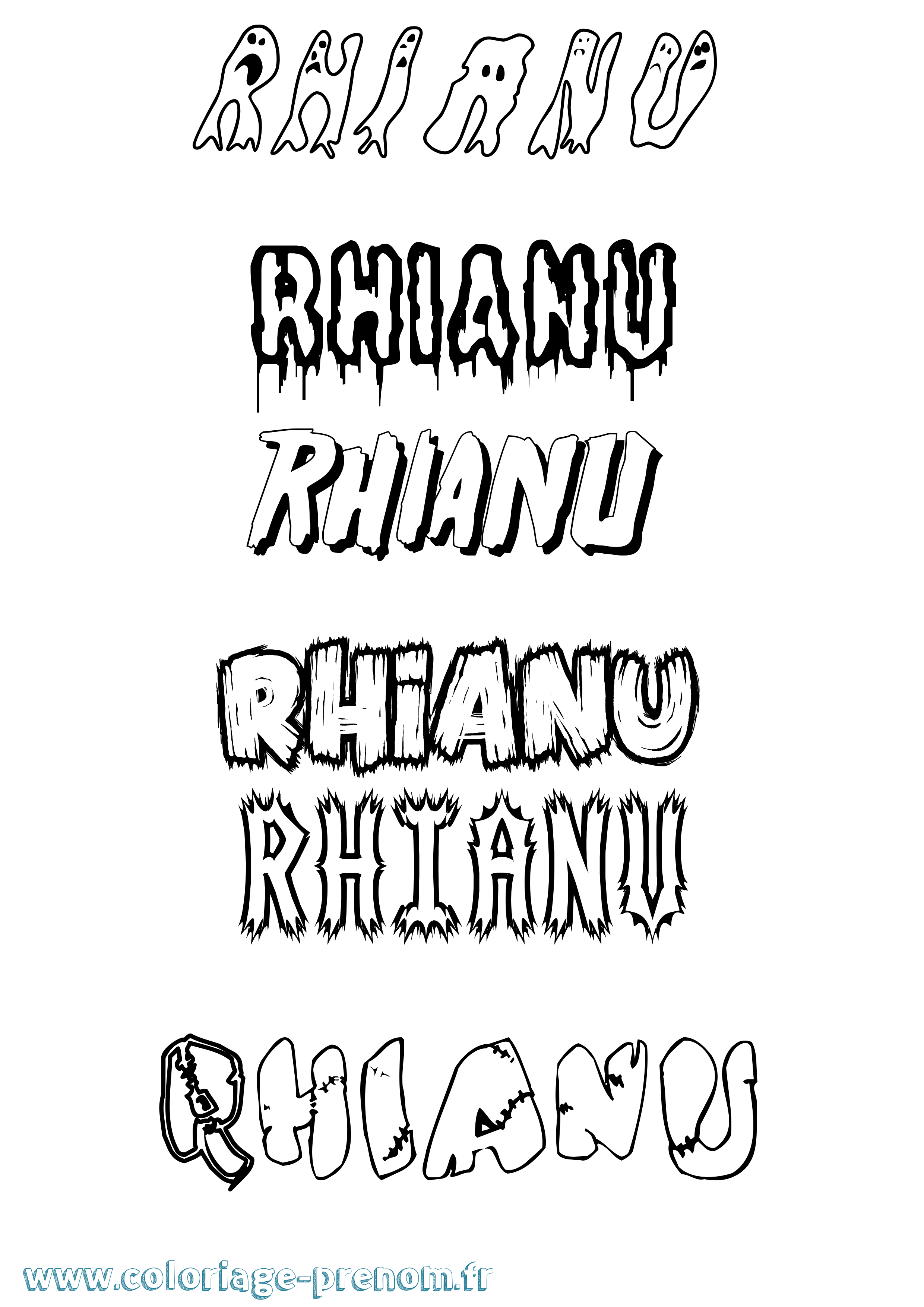 Coloriage Rhianu Frisson Coloriage prénom Rhianu Frisson