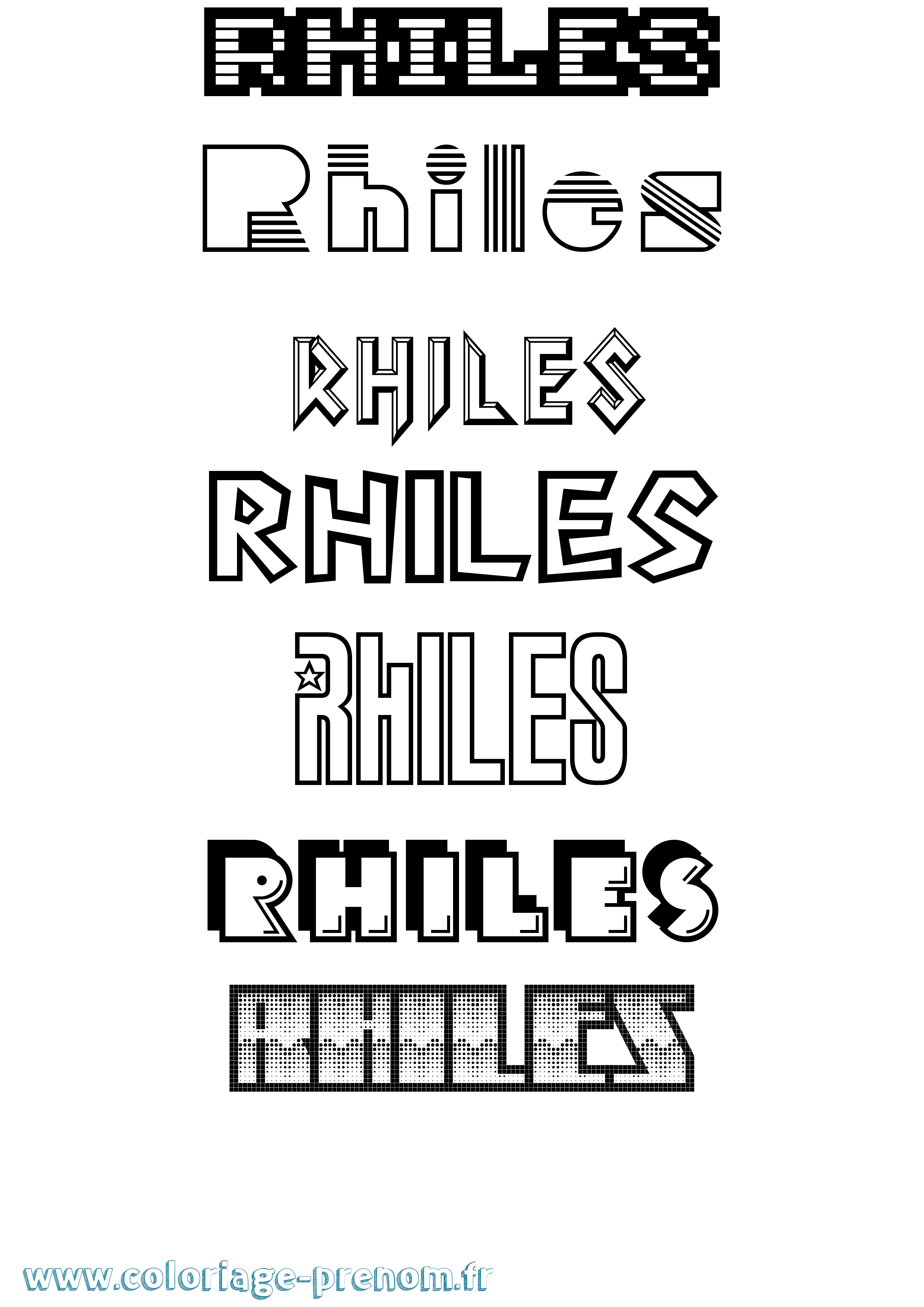 Coloriage Rhiles Jeux Vidéos Coloriage prénom Rhiles Jeux Vidéos