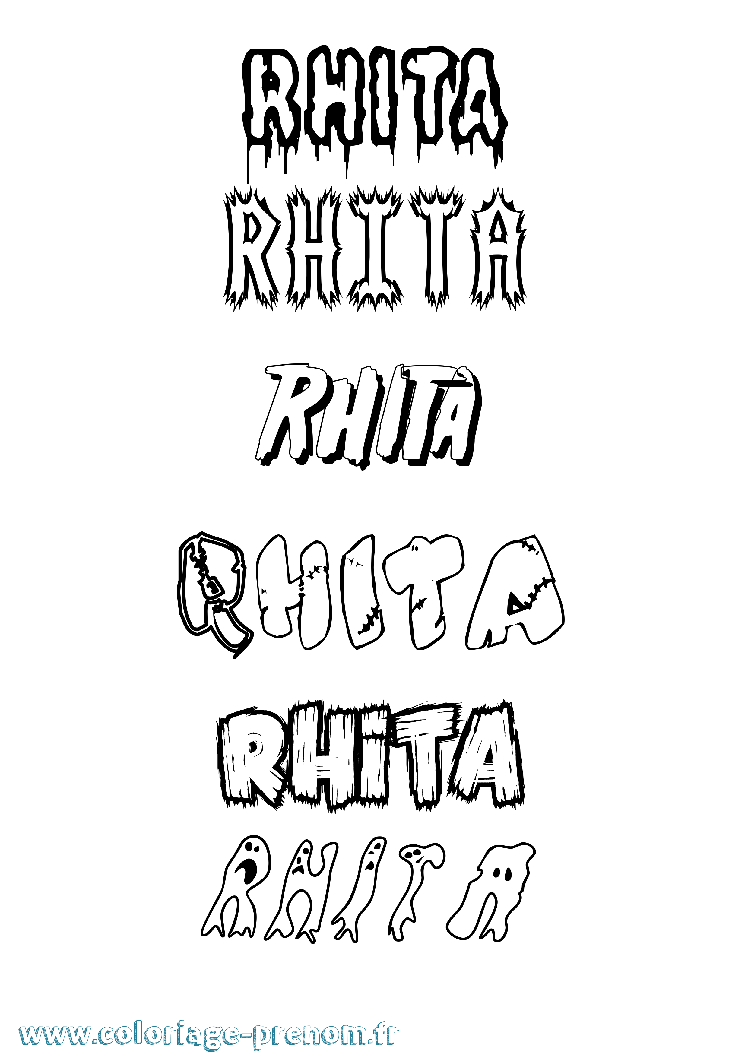 Coloriage Rhita Frisson Coloriage prénom Rhita Frisson